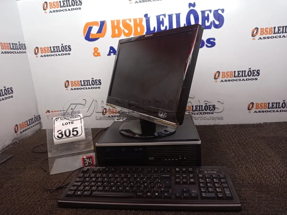LOTE 305 - 01 CPU MARCA HP, 01 MONITOR MARCA LENOVO E 01 TECLADO. (NO ESTADO) ATENÇÃO! FAZER A VISITAÇÃO ANTES DE ARREMATAR, NÃO SABEMOS SE FUNCIONA. LEILÃO NÃO TEM GARANTIA E NEM DEVOLUÇÃO, SUJEITO A POSSÍVEIS AVARIAS VISÍVEIS/OCULTAS E/OU AUSÊNCIA DE COMPONENTES.