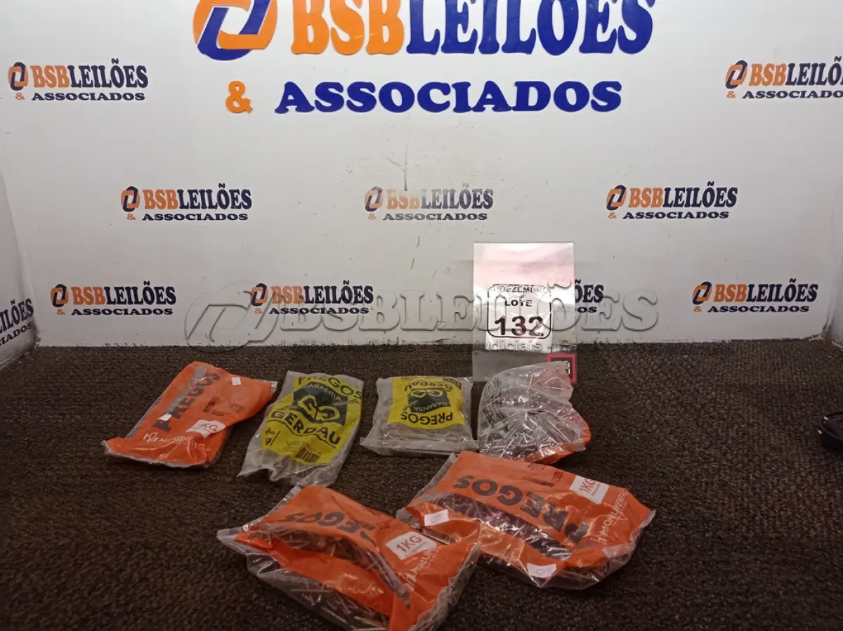 LOTE 132 - 6KG DE PREGOS MARCAS E MODELOS DIVERSOS. (NO ESTADO) ATENÇÃO! FAZER A VISITAÇÃO ANTES DE ARREMATAR, NÃO SABEMOS SE FUNCIONA. LEILÃO NÃO TEM GARANTIA E NEM DEVOLUÇÃO, SUJEITO A POSSÍVEIS AVARIAS VISÍVEIS/OCULTAS E/OU AUSÊNCIA DE COMPONENTES.