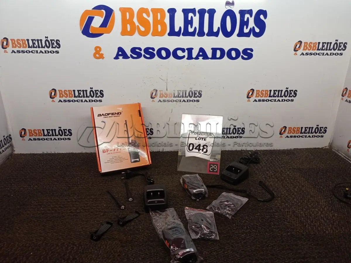 LOTE 048 - 01 PAR DE RÁDIO WALKTOK MARCA BAOFENG MODELO BF-777S. (NO ESTADO) ATENÇÃO! FAZER A VISITAÇÃO ANTES DE ARREMATAR, NÃO SABEMOS SE FUNCIONA. LEILÃO NÃO TEM GARANTIA E NEM DEVOLUÇÃO, SUJEITO A POSSÍVEIS AVARIAS VISÍVEIS/OCULTAS E/OU AUSÊNCIA DE COMPONENTES.