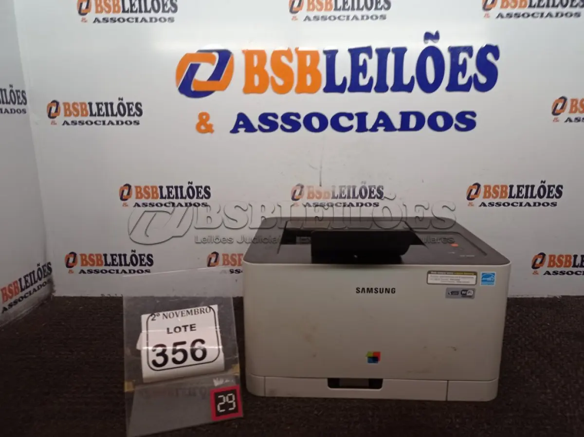 LOTE 356 - 01 IMPRESSORA MARCA SAMSUNG MODELO CLP-365W 110V (NO ESTADO) ATENÇÃO! FAZER A VISITAÇÃO ANTES DE ARREMATAR, NÃO SABEMOS SE FUNCIONA. LEILÃO NÃO TEM GARANTIA E NEM DEVOLUÇÃO, SUJEITO A POSSÍVEIS AVARIAS VISÍVEIS/OCULTAS E/OU AUSÊNCIA DE COMPONENTES.
