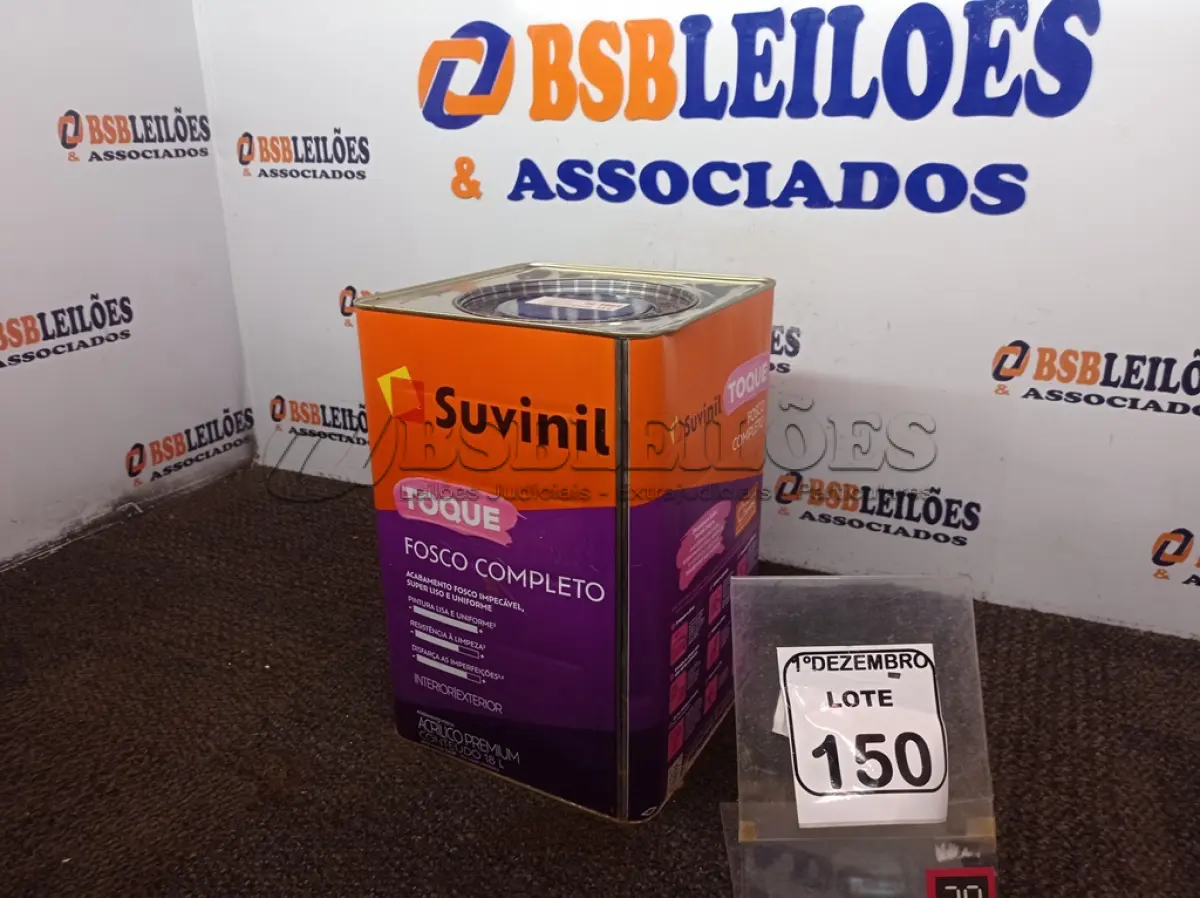 LOTE 150 - 01 LATA DE TINTA MARCA SUVINIL COR BRANCO NEVE ACRÍLICA PREMIUM 18L. (VALIDADE 10/2027) (NOVO) (NO ESTADO) ATENÇÃO! FAZER A VISITAÇÃO ANTES DE ARREMATAR, NÃO SABEMOS SE FUNCIONA. LEILÃO NÃO TEM GARANTIA E NEM DEVOLUÇÃO, SUJEITO A POSSÍVEIS AVARIAS VISÍVEIS/OCULTAS E/OU AUSÊNCIA DE COMPONENTES.