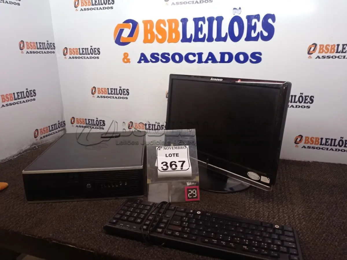 LOTE 367 - 01 CPU HP 01 MONITOR LENOVO E 01 TECLADO. (NO ESTADO) ATENÇÃO! FAZER A VISITAÇÃO ANTES DE ARREMATAR, NÃO SABEMOS SE FUNCIONA. LEILÃO NÃO TEM GARANTIA E NEM DEVOLUÇÃO, SUJEITO A POSSÍVEIS AVARIAS VISÍVEIS/OCULTAS E/OU AUSÊNCIA DE COMPONENTES.