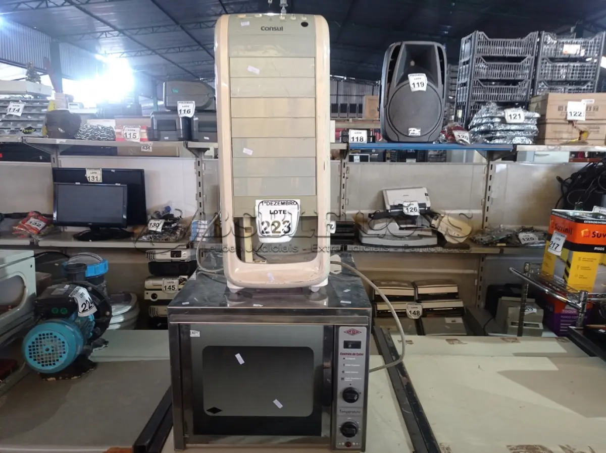 LOTE 223 - 01 FORNO ELÉTRICO E 01 CLIMATIZADOR MARCAS E MODELOS DIVERSOS. (NO ESTADO) ATENÇÃO! FAZER A VISITAÇÃO ANTES DE ARREMATAR, NÃO SABEMOS SE FUNCIONA. LEILÃO NÃO TEM GARANTIA E NEM DEVOLUÇÃO, SUJEITO A POSSÍVEIS AVARIAS VISÍVEIS/OCULTAS E/OU AUSÊNCIA DE COMPONENTES.