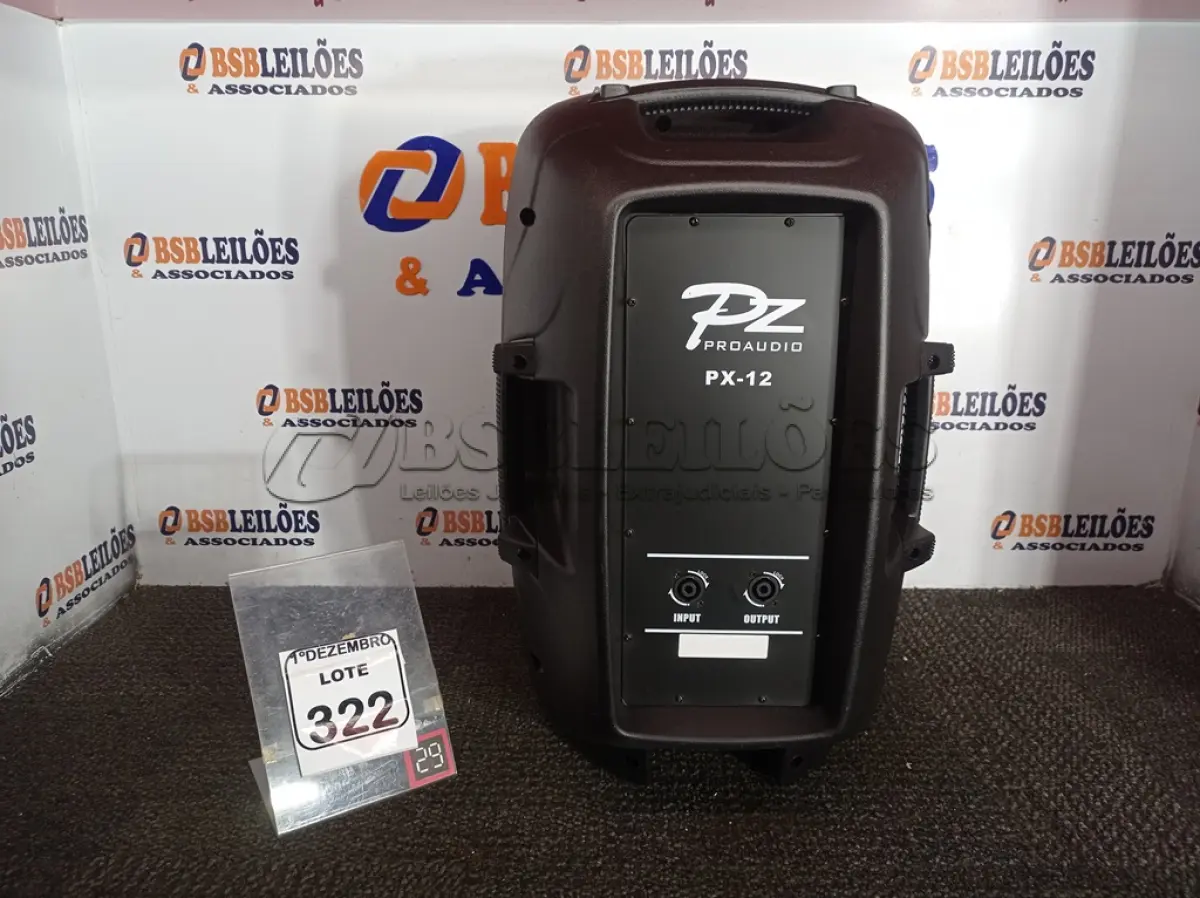 LOTE 322 - 01 CAIXA DE SOM PASSIVA MARCA PZ PRO ÁUDIO. (NO ESTADO) ATENÇÃO! FAZER A VISITAÇÃO ANTES DE ARREMATAR, NÃO SABEMOS SE FUNCIONA. LEILÃO NÃO TEM GARANTIA E NEM DEVOLUÇÃO, SUJEITO A POSSÍVEIS AVARIAS VISÍVEIS/OCULTAS E/OU AUSÊNCIA DE COMPONENTES.