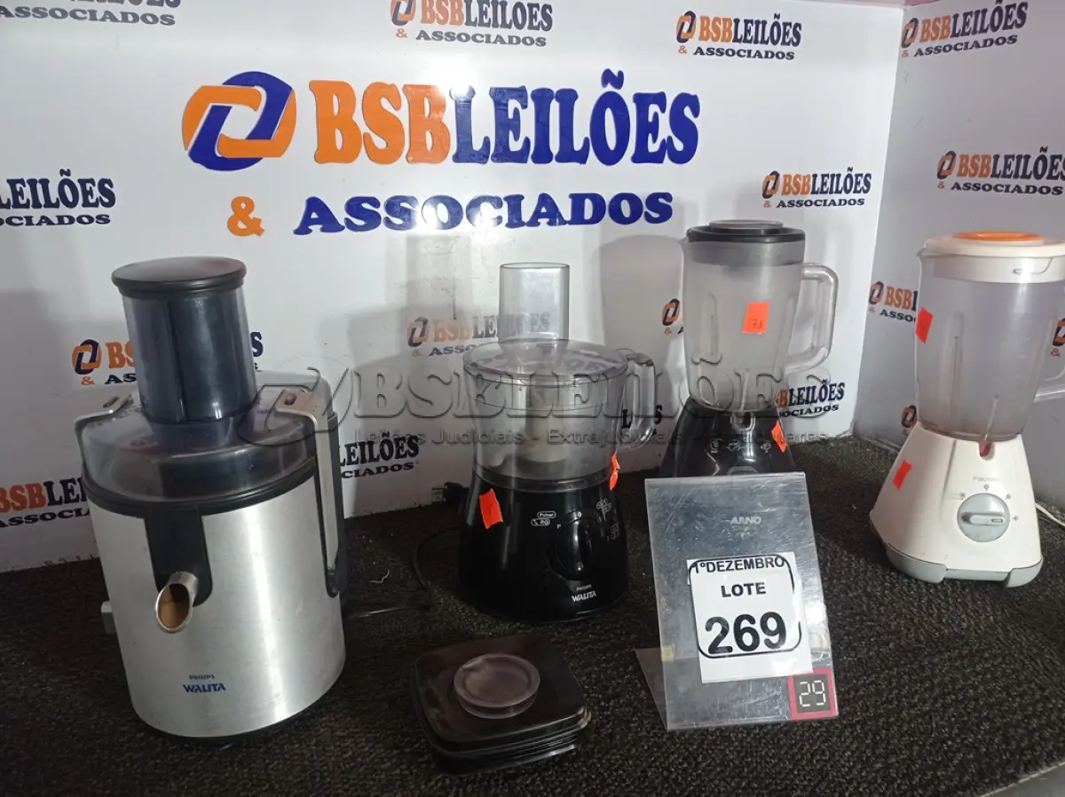 LOTE 269 - 02 MULTIPROCESSADORES DIVERSOS E 02 LIQUIDIFICADORES MARCAS E MODELOS DIVERSOS. (NO ESTADO) ATENÇÃO! FAZER A VISITAÇÃO ANTES DE ARREMATAR, NÃO SABEMOS SE FUNCIONA. LEILÃO NÃO TEM GARANTIA E NEM DEVOLUÇÃO, SUJEITO A POSSÍVEIS AVARIAS VISÍVEIS/OCULTAS E/OU AUSÊNCIA DE COMPONENTES.