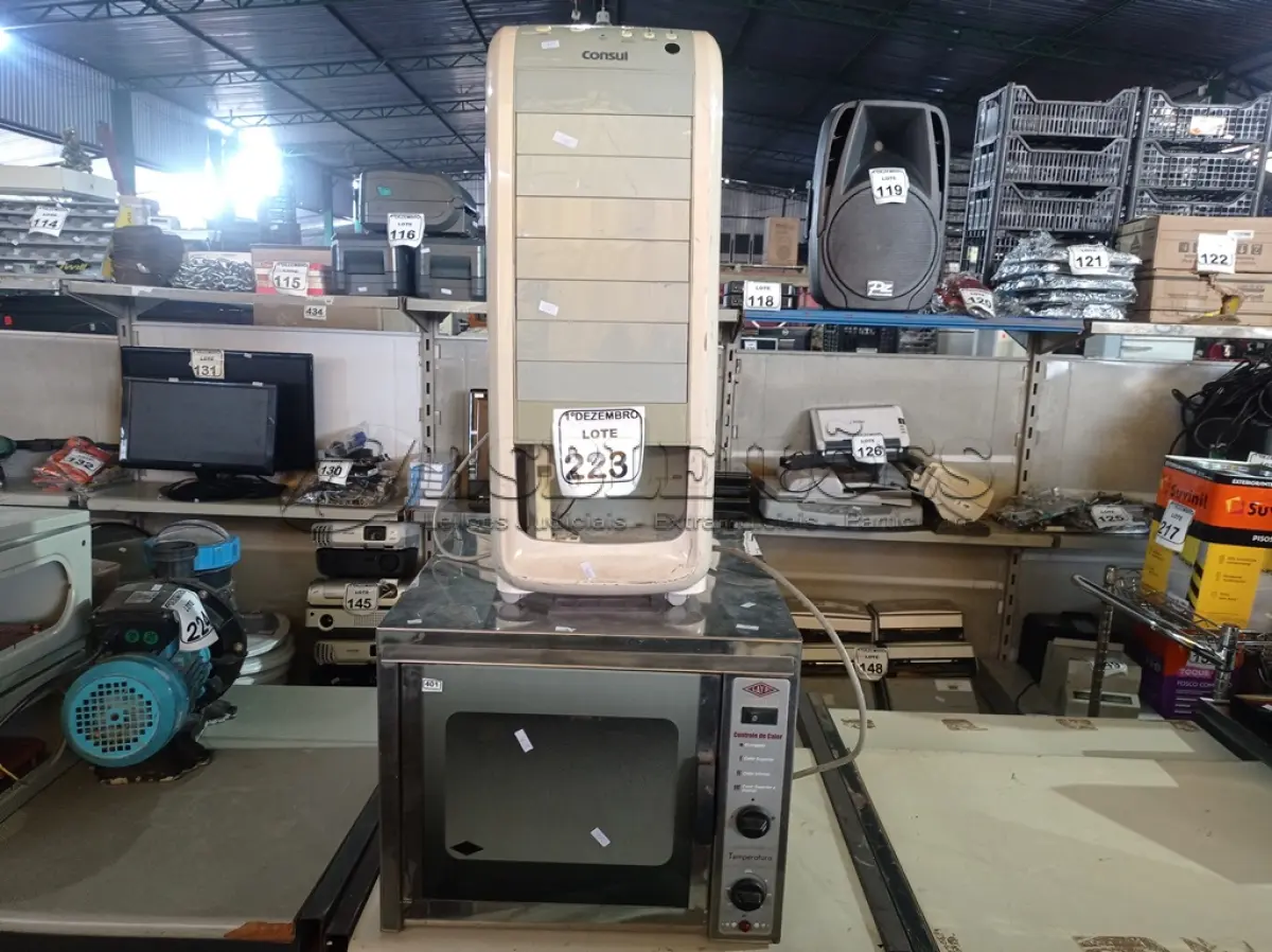 LOTE 223 - 01 FORNO ELÉTRICO E 01 CLIMATIZADOR MARCAS E MODELOS DIVERSOS. (NO ESTADO) ATENÇÃO! FAZER A VISITAÇÃO ANTES DE ARREMATAR, NÃO SABEMOS SE FUNCIONA. LEILÃO NÃO TEM GARANTIA E NEM DEVOLUÇÃO, SUJEITO A POSSÍVEIS AVARIAS VISÍVEIS/OCULTAS E/OU AUSÊNCIA DE COMPONENTES.