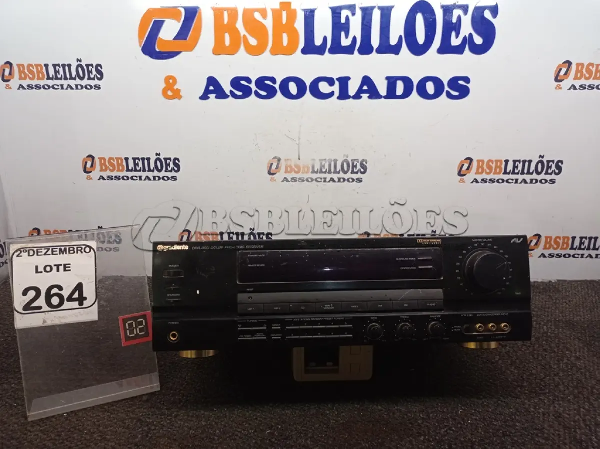 LOTE 264 - 01 RECEIVER MARCA GRADIENTE MODELO DPR300. (NO ESTADO) ATENÇÃO! FAZER A VISITAÇÃO ANTES DE ARREMATAR, NÃO SABEMOS SE FUNCIONA. LEILÃO NÃO TEM GARANTIA E NEM DEVOLUÇÃO, SUJEITO A POSSÍVEIS AVARIAS VISÍVEIS/OCULTAS E/OU AUSÊNCIA DE COMPONENTES.