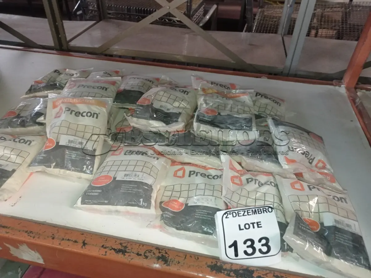 LOTE 133 - 01 LOTE C/VÁRIOS REJUNTES MARCA PRECON (NOVO). (NO ESTADO) ATENÇÃO! FAZER A VISITAÇÃO ANTES DE ARREMATAR, NÃO SABEMOS SE FUNCIONA. LEILÃO NÃO TEM GARANTIA E NEM DEVOLUÇÃO, SUJEITO A POSSÍVEIS AVARIAS VISÍVEIS/OCULTAS E/OU AUSÊNCIA DE COMPONENTES.