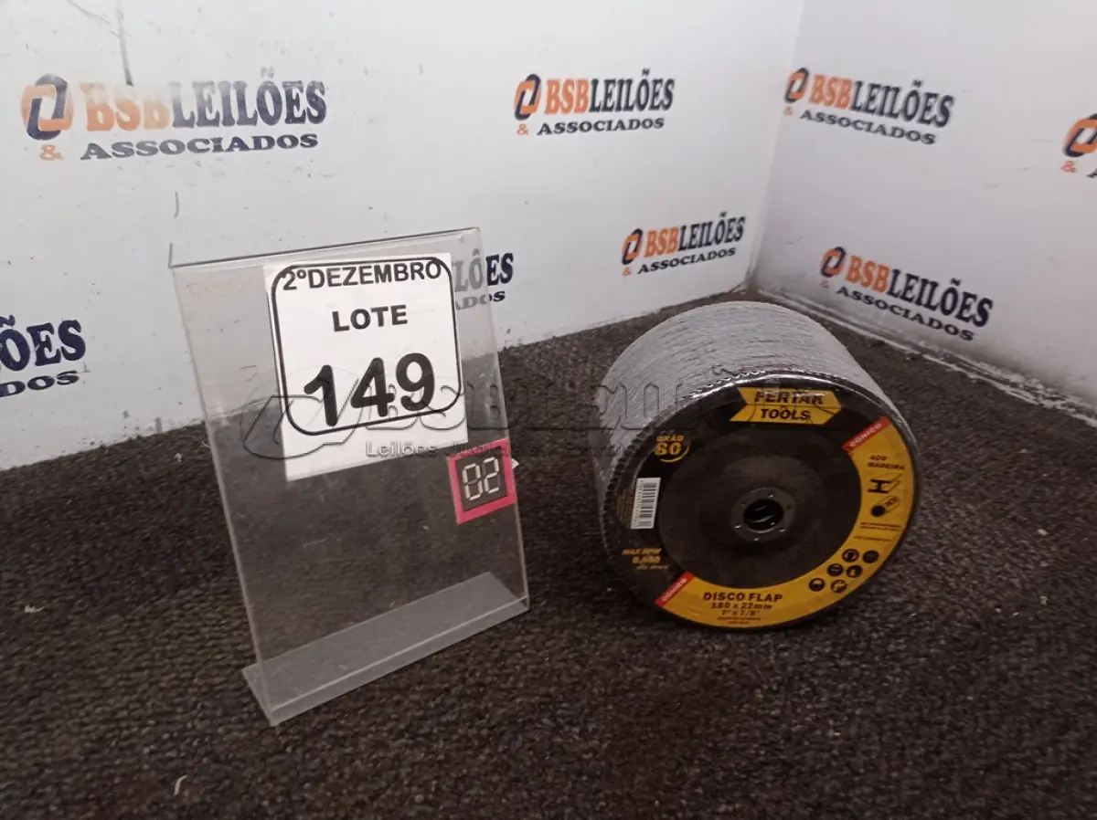 LOTE 149 - 10 DISCOS 180X22MM MARCA FERTAK TOOLS(NOVO). (NO ESTADO) ATENÇÃO! FAZER A VISITAÇÃO ANTES DE ARREMATAR, NÃO SABEMOS SE FUNCIONA. LEILÃO NÃO TEM GARANTIA E NEM DEVOLUÇÃO, SUJEITO A POSSÍVEIS AVARIAS VISÍVEIS/OCULTAS E/OU AUSÊNCIA DE COMPONENTES.