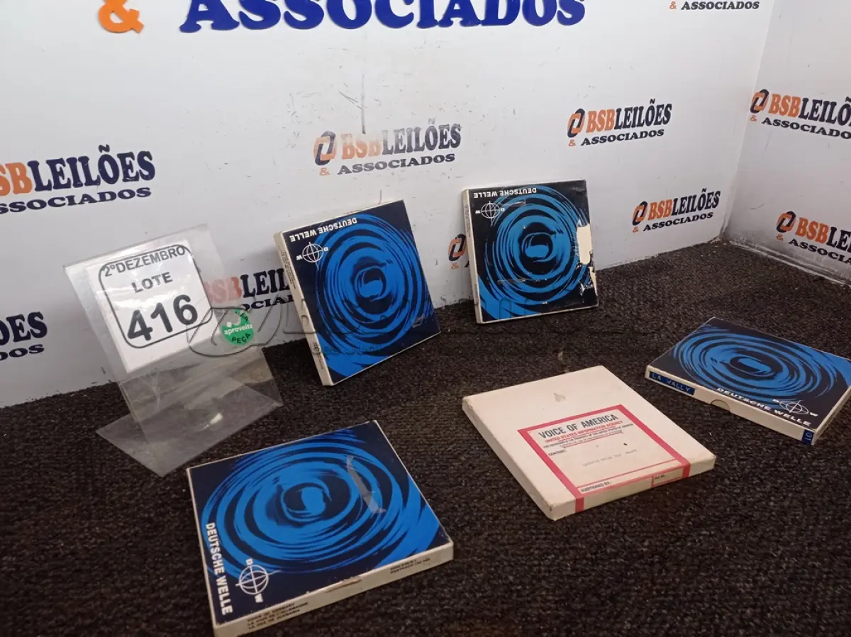 LOTE 416 - 05 FITAS P/GRAVADOR DE ROLOS ANTIGAS. (NO ESTADO) ATENÇÃO! FAZER A VISITAÇÃO ANTES DE ARREMATAR, NÃO SABEMOS SE FUNCIONA. LEILÃO NÃO TEM GARANTIA E NEM DEVOLUÇÃO, SUJEITO A POSSÍVEIS AVARIAS VISÍVEIS/OCULTAS E/OU AUSÊNCIA DE COMPONENTES.