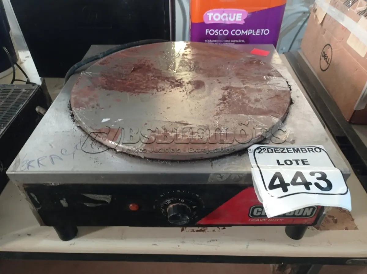LOTE 443 - 01 CREPEIRA MARCA CROYDON. (NO ESTADO) ATENÇÃO! FAZER A VISITAÇÃO ANTES DE ARREMATAR, NÃO SABEMOS SE FUNCIONA. LEILÃO NÃO TEM GARANTIA E NEM DEVOLUÇÃO, SUJEITO A POSSÍVEIS AVARIAS VISÍVEIS/OCULTAS E/OU AUSÊNCIA DE COMPONENTES.