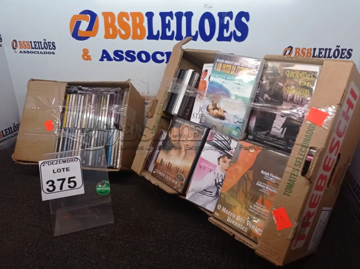 LOTE 375 - 01 LOTE C/GRANDE QUANTIDADE DE CD’S E DVD’S MARCAS E MODELOS DIVERSOS. (NO ESTADO) ATENÇÃO! FAZER A VISITAÇÃO ANTES DE ARREMATAR, NÃO SABEMOS SE FUNCIONA. LEILÃO NÃO TEM GARANTIA E NEM DEVOLUÇÃO, SUJEITO A POSSÍVEIS AVARIAS VISÍVEIS/OCULTAS E/OU AUSÊNCIA DE COMPONENTES.
