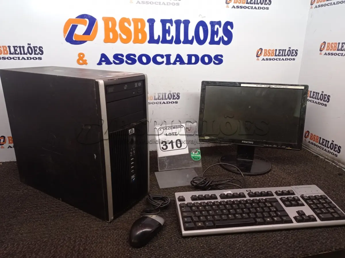 LOTE 310 - 01 CPU MARCA HP, 01 MONITOR MARCA POSITIVO C/TECLADO E MOUSE. (NO ESTADO) ATENÇÃO! FAZER A VISITAÇÃO ANTES DE ARREMATAR, NÃO SABEMOS SE FUNCIONA. LEILÃO NÃO TEM GARANTIA E NEM DEVOLUÇÃO, SUJEITO A POSSÍVEIS AVARIAS VISÍVEIS/OCULTAS E/OU AUSÊNCIA DE COMPONENTES.