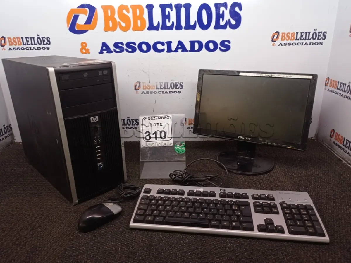 LOTE 310 - 01 CPU MARCA HP, 01 MONITOR MARCA POSITIVO C/TECLADO E MOUSE. (NO ESTADO) ATENÇÃO! FAZER A VISITAÇÃO ANTES DE ARREMATAR, NÃO SABEMOS SE FUNCIONA. LEILÃO NÃO TEM GARANTIA E NEM DEVOLUÇÃO, SUJEITO A POSSÍVEIS AVARIAS VISÍVEIS/OCULTAS E/OU AUSÊNCIA DE COMPONENTES.