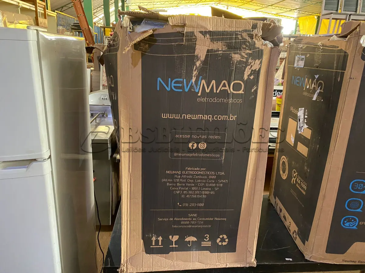 LOTE 015 - 01 - LAVADORA NEWMAQ 10KG 110V (NO ESTADO, NÃO SABEMOS SE FUNCIONA. LEILÃO NÃO TEM GARANTIA E NEM DEVOLUÇÃO, SUJEITO A POSSÍVEIS AVARIAS VISÍVEIS/OCULTAS E/OU AUSÊNCIA DE COMPONENTES)