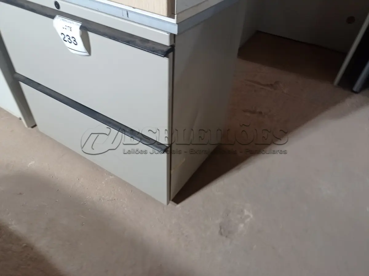 LOTE 233 - 01 GAVETEIRO DE FERRO C/ 02 GAVETAS (IRON DRAWER). (NO ESTADO EM QUE SE ENCONTRA. SUJEITO A AVARIAS OCULTAS/VISÍVEIS.)