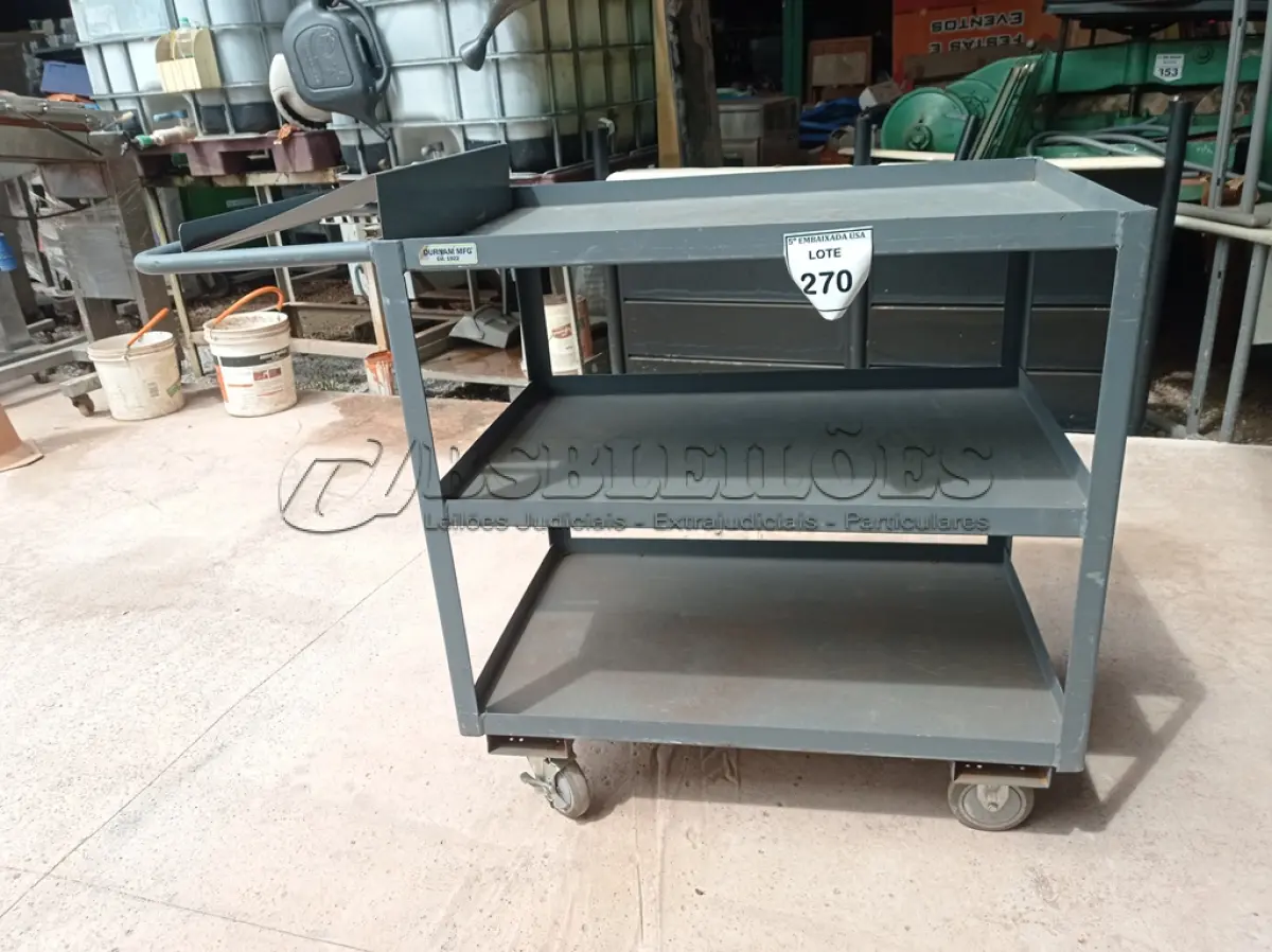 LOTE 270 - 01 CARRINHO DE SUPORTE CINZA (GRAY SUPPORT TROLLEYS). (NO ESTADO EM QUE SE ENCONTRA. SUJEITO A AVARIAS OCULTAS/VISÍVEIS.)