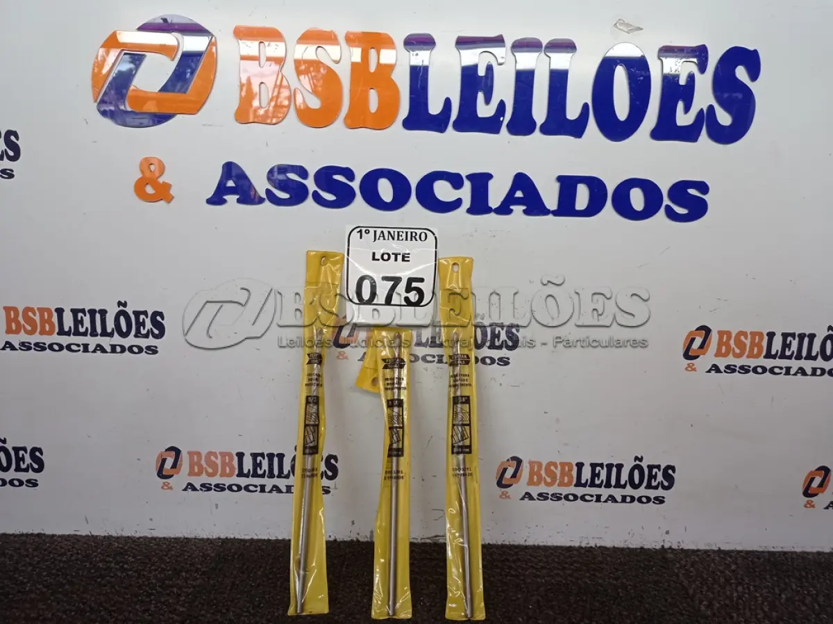 LOTE 075 - 03 BROCAS MOURÃO 5/16 X 280MM” MARCA FERTAK TOOLS (NOVO) (NO ESTADO) ATENÇÃO! FAZER A VISITAÇÃO ANTES DE ARREMATAR, NÃO SABEMOS SE FUNCIONA. LEILÃO NÃO TEM GARANTIA E NEM DEVOLUÇÃO, SUJEITO A POSSÍVEIS AVARIAS VISÍVEIS/OCULTAS E/OU AUSÊNCIA DE COMPONENTES.