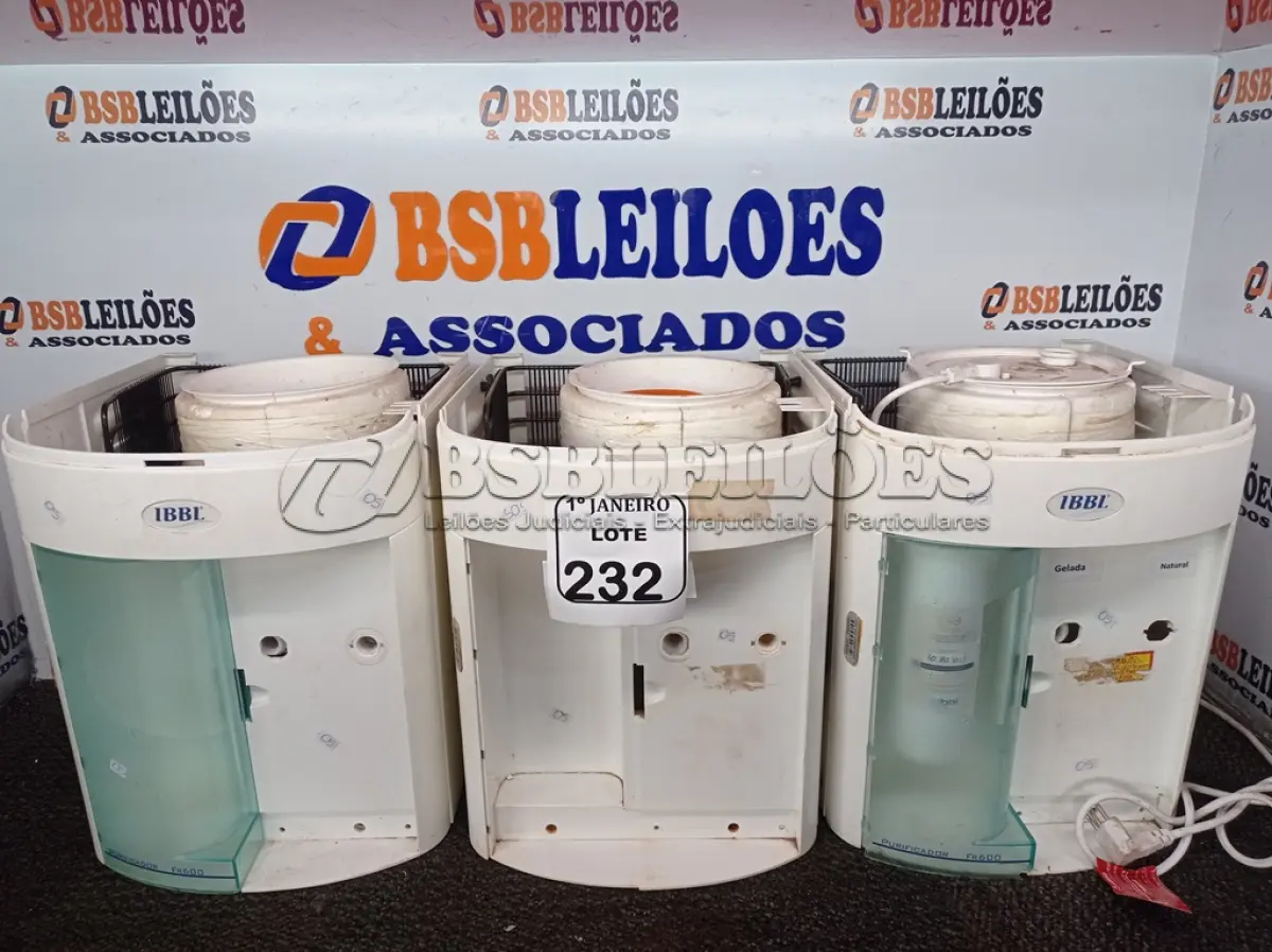 LOTE 232 - 03 BEBEDOUROS DE PAREDE MARCA IBBL MODELOS DIVERSOS P/RETIRADA DE PEÇAS. (NO ESTADO) ATENÇÃO! FAZER A VISITAÇÃO ANTES DE ARREMATAR, NÃO SABEMOS SE FUNCIONA. LEILÃO NÃO TEM GARANTIA E NEM DEVOLUÇÃO, SUJEITO A POSSÍVEIS AVARIAS VISÍVEIS/OCULTAS E/OU AUSÊNCIA DE COMPONENTES.