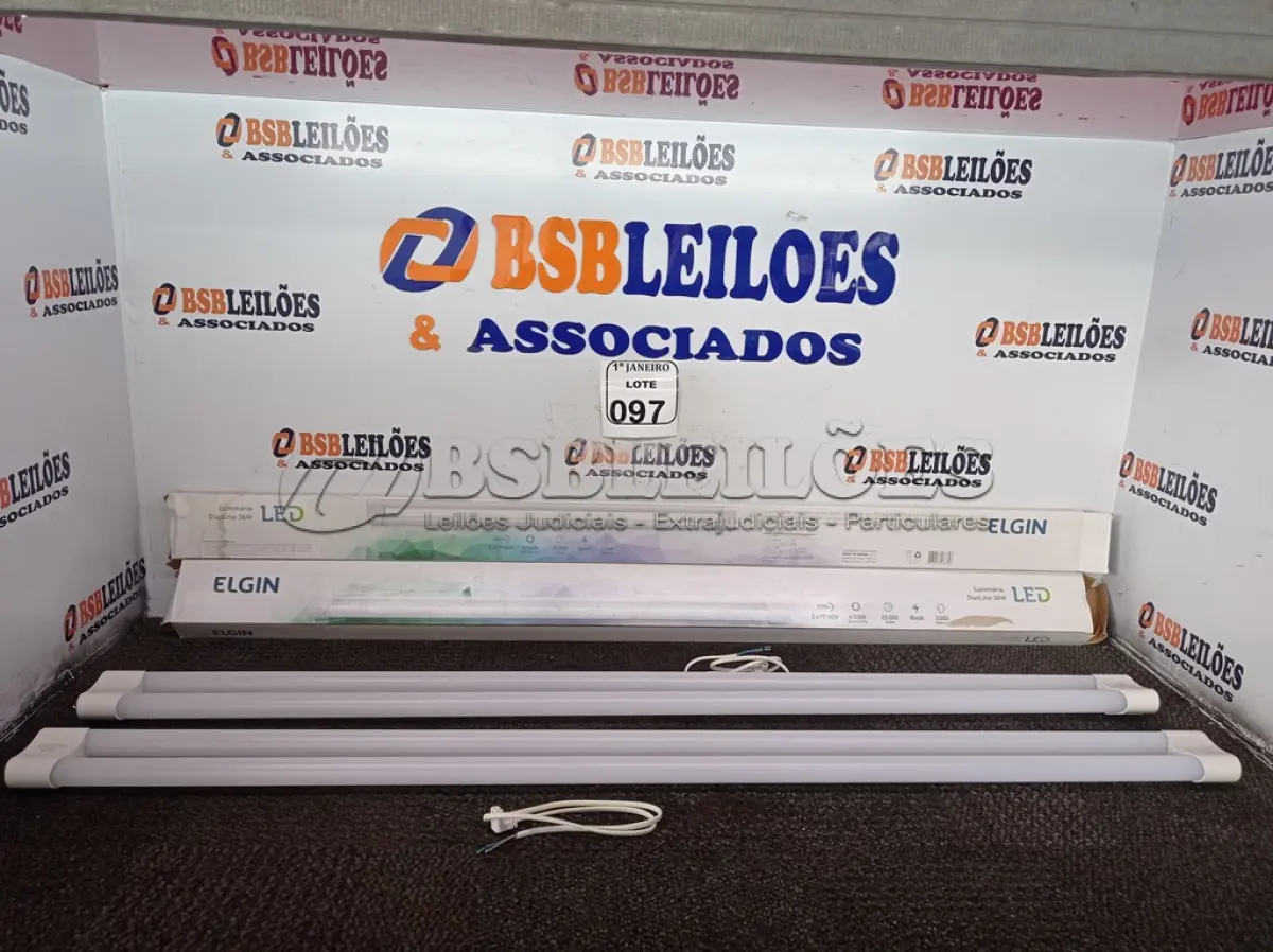 LOTE 097 - 02 LUMINÁRIAS DE LED DUOLINE 1200X 79 X 35MM (NOVO). (NO ESTADO) ATENÇÃO! FAZER A VISITAÇÃO ANTES DE ARREMATAR, NÃO SABEMOS SE FUNCIONA. LEILÃO NÃO TEM GARANTIA E NEM DEVOLUÇÃO, SUJEITO A POSSÍVEIS AVARIAS VISÍVEIS/OCULTAS E/OU AUSÊNCIA DE COMPONENTES.