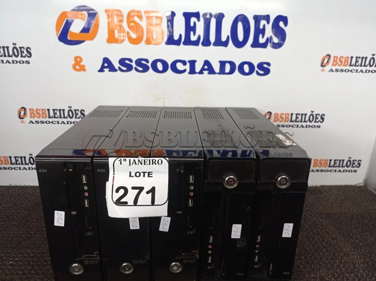 LOTE 271 - 05 CPU’S MARCA INIT P/RETIRADA DE PEÇAS. (NO ESTADO) ATENÇÃO! FAZER A VISITAÇÃO ANTES DE ARREMATAR, NÃO SABEMOS SE FUNCIONA. LEILÃO NÃO TEM GARANTIA E NEM DEVOLUÇÃO, SUJEITO A POSSÍVEIS AVARIAS VISÍVEIS/OCULTAS E/OU AUSÊNCIA DE COMPONENTES.