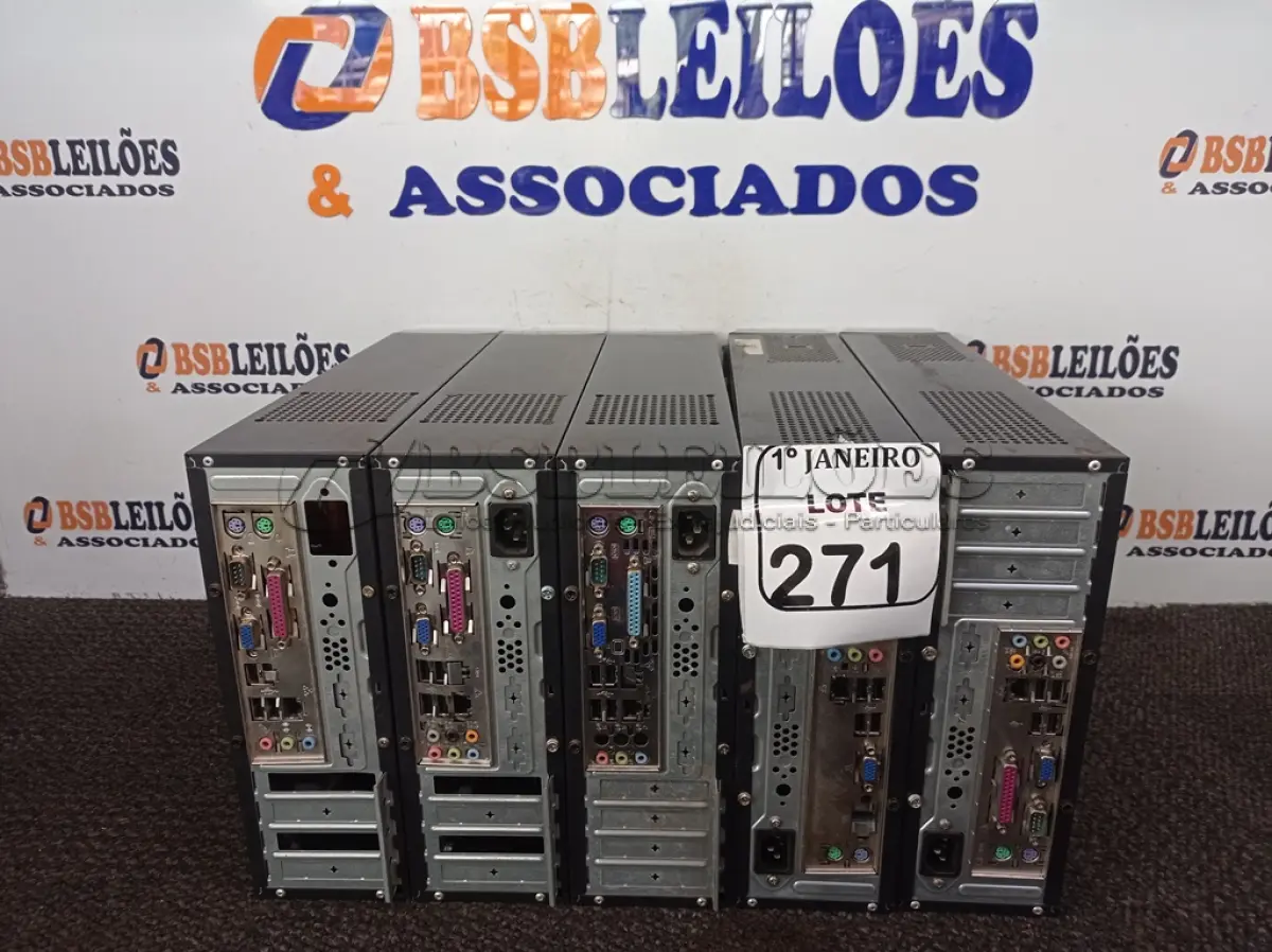 LOTE 271 - 05 CPU’S MARCA INIT P/RETIRADA DE PEÇAS. (NO ESTADO) ATENÇÃO! FAZER A VISITAÇÃO ANTES DE ARREMATAR, NÃO SABEMOS SE FUNCIONA. LEILÃO NÃO TEM GARANTIA E NEM DEVOLUÇÃO, SUJEITO A POSSÍVEIS AVARIAS VISÍVEIS/OCULTAS E/OU AUSÊNCIA DE COMPONENTES.