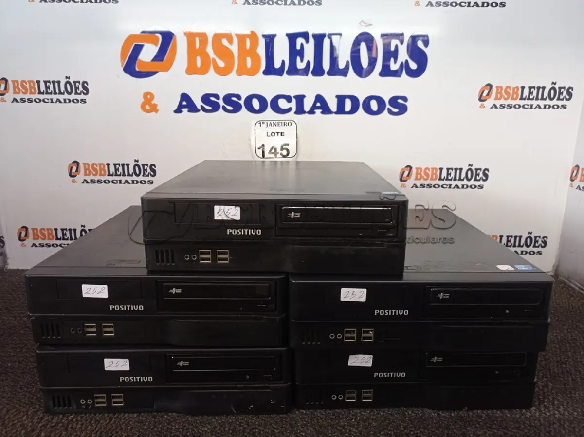 LOTE 145 - 05 CPU’S PARA RETIRADA DE PEÇAS MARCA POSITIVO. (NO ESTADO) ATENÇÃO! FAZER A VISITAÇÃO ANTES DE ARREMATAR, NÃO SABEMOS SE FUNCIONA. LEILÃO NÃO TEM GARANTIA E NEM DEVOLUÇÃO, SUJEITO A POSSÍVEIS AVARIAS VISÍVEIS/OCULTAS E/OU AUSÊNCIA DE COMPONENTES.