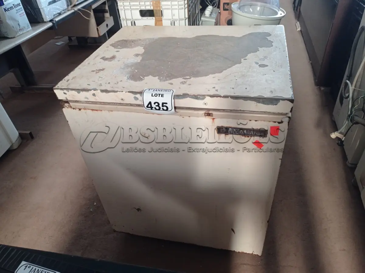 LOTE 435 - 01 FREEZER HORIZONTAL C/TAMPA MARCA METALFRIO. (NO ESTADO) ATENÇÃO! FAZER A VISITAÇÃO ANTES DE ARREMATAR, NÃO SABEMOS SE FUNCIONA. LEILÃO NÃO TEM GARANTIA E NEM DEVOLUÇÃO, SUJEITO A POSSÍVEIS AVARIAS VISÍVEIS/OCULTAS E/OU AUSÊNCIA DE COMPONENTES.