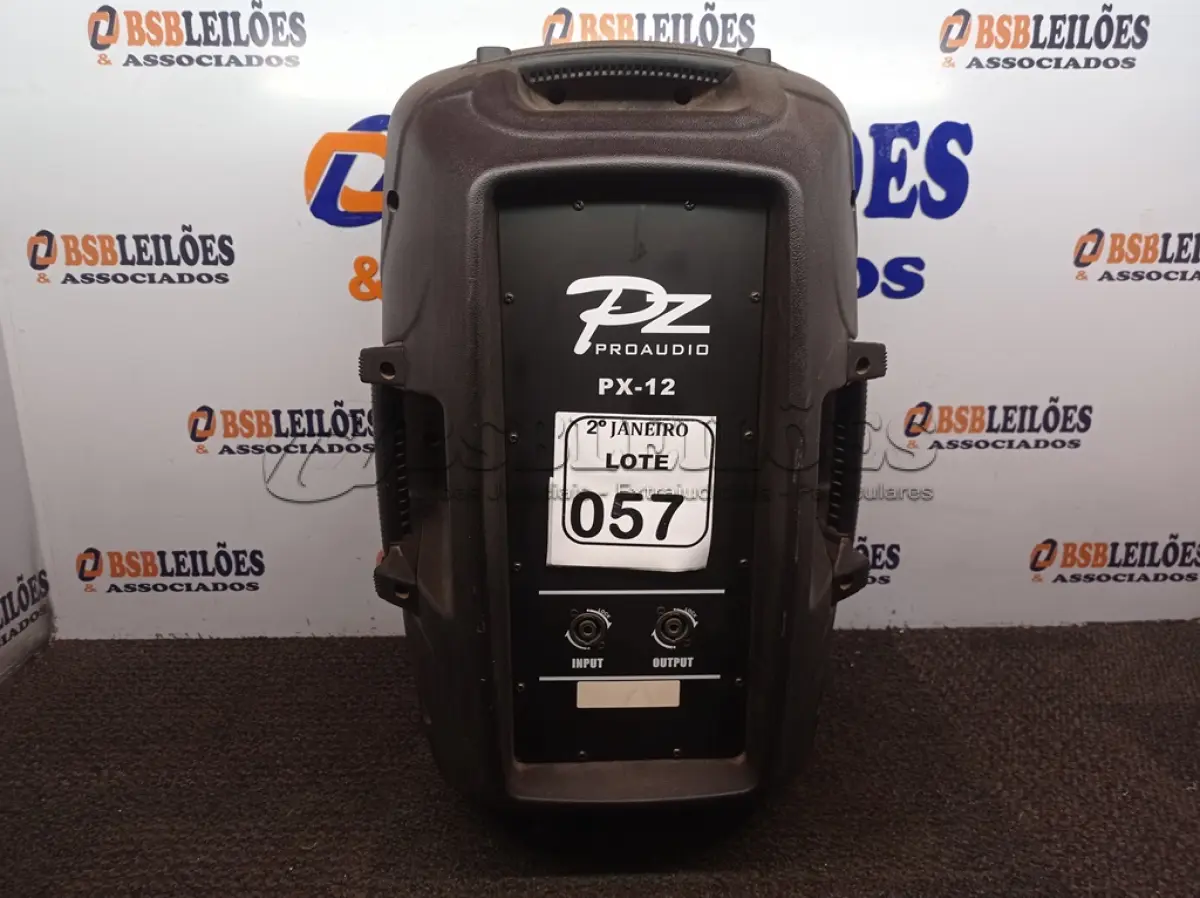 LOTE 057 - 01 CAIXA DE SOM PASSIVA MARCA PZ PRO ÁUDIO. (NO ESTADO) ATENÇÃO! FAZER A VISITAÇÃO ANTES DE ARREMATAR, NÃO SABEMOS SE FUNCIONA. LEILÃO NÃO TEM GARANTIA E NEM DEVOLUÇÃO, SUJEITO A POSSÍVEIS AVARIAS VISÍVEIS/OCULTAS E/OU AUSÊNCIA DE COMPONENTES.