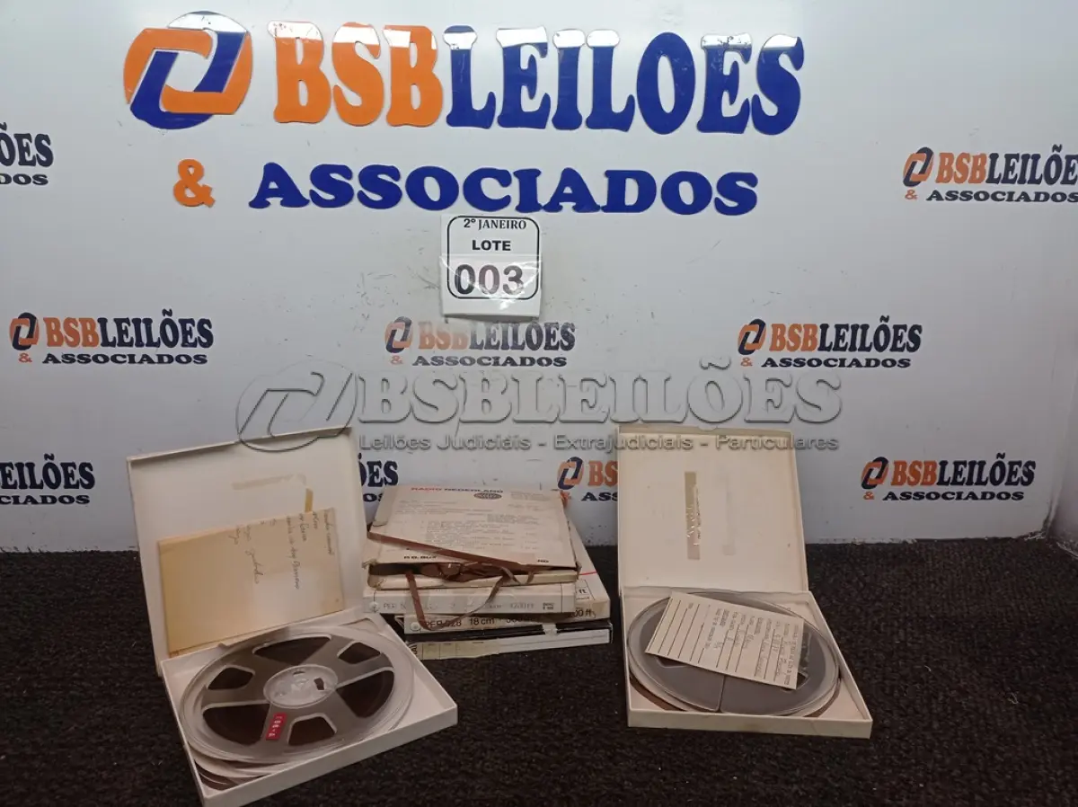 LOTE 003 - 05 FITAS P/GRAVADOR DE ROLOS ANTIGAS. (NO ESTADO) ATENÇÃO! FAZER A VISITAÇÃO ANTES DE ARREMATAR, NÃO SABEMOS SE FUNCIONA. LEILÃO NÃO TEM GARANTIA E NEM DEVOLUÇÃO, SUJEITO A POSSÍVEIS AVARIAS VISÍVEIS/OCULTAS E/OU AUSÊNCIA DE COMPONENTES.