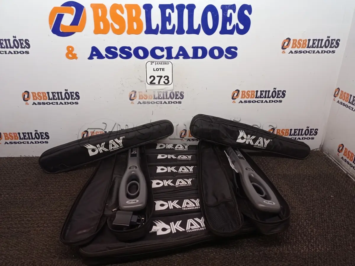 LOTE 273 - 10 DETECTORES DE METAIS KAY. (NO ESTADO) ATENÇÃO! FAZER A VISITAÇÃO ANTES DE ARREMATAR, NÃO SABEMOS SE FUNCIONA. LEILÃO NÃO TEM GARANTIA E NEM DEVOLUÇÃO, SUJEITO A POSSÍVEIS AVARIAS VISÍVEIS/OCULTAS E/OU AUSÊNCIA DE COMPONENTES.