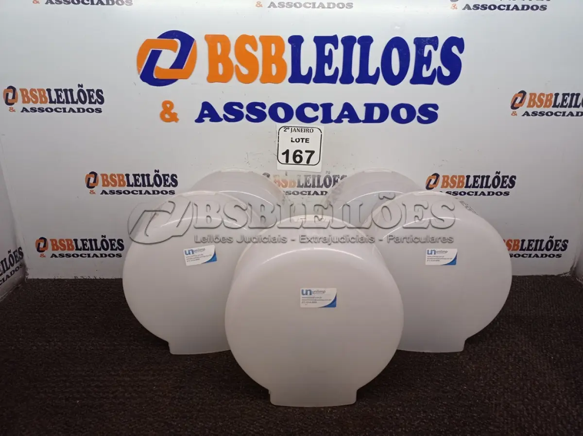 LOTE 167 - 05 DISPENSES P/PAPEL. (NO ESTADO) ATENÇÃO! FAZER A VISITAÇÃO ANTES DE ARREMATAR, NÃO SABEMOS SE FUNCIONA. LEILÃO NÃO TEM GARANTIA E NEM DEVOLUÇÃO, SUJEITO A POSSÍVEIS AVARIAS VISÍVEIS/OCULTAS E/OU AUSÊNCIA DE COMPONENTES.