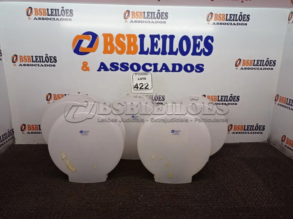 LOTE 422 - 05 DISPENSES P/PAPEL. (NO ESTADO) ATENÇÃO! FAZER A VISITAÇÃO ANTES DE ARREMATAR, NÃO SABEMOS SE FUNCIONA. LEILÃO NÃO TEM GARANTIA E NEM DEVOLUÇÃO, SUJEITO A POSSÍVEIS AVARIAS VISÍVEIS/OCULTAS E/OU AUSÊNCIA DE COMPONENTES.