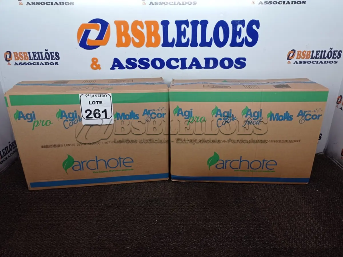 LOTE 261 - 02 CAIXAS C/ 03 UNIDADES CADA DE 5 LITROS DE DESINFETANTE CLORADO. (NO ESTADO) ATENÇÃO! FAZER A VISITAÇÃO ANTES DE ARREMATAR, NÃO SABEMOS SE FUNCIONA. LEILÃO NÃO TEM GARANTIA E NEM DEVOLUÇÃO, SUJEITO A POSSÍVEIS AVARIAS VISÍVEIS/OCULTAS E/OU AUSÊNCIA DE COMPONENTES.