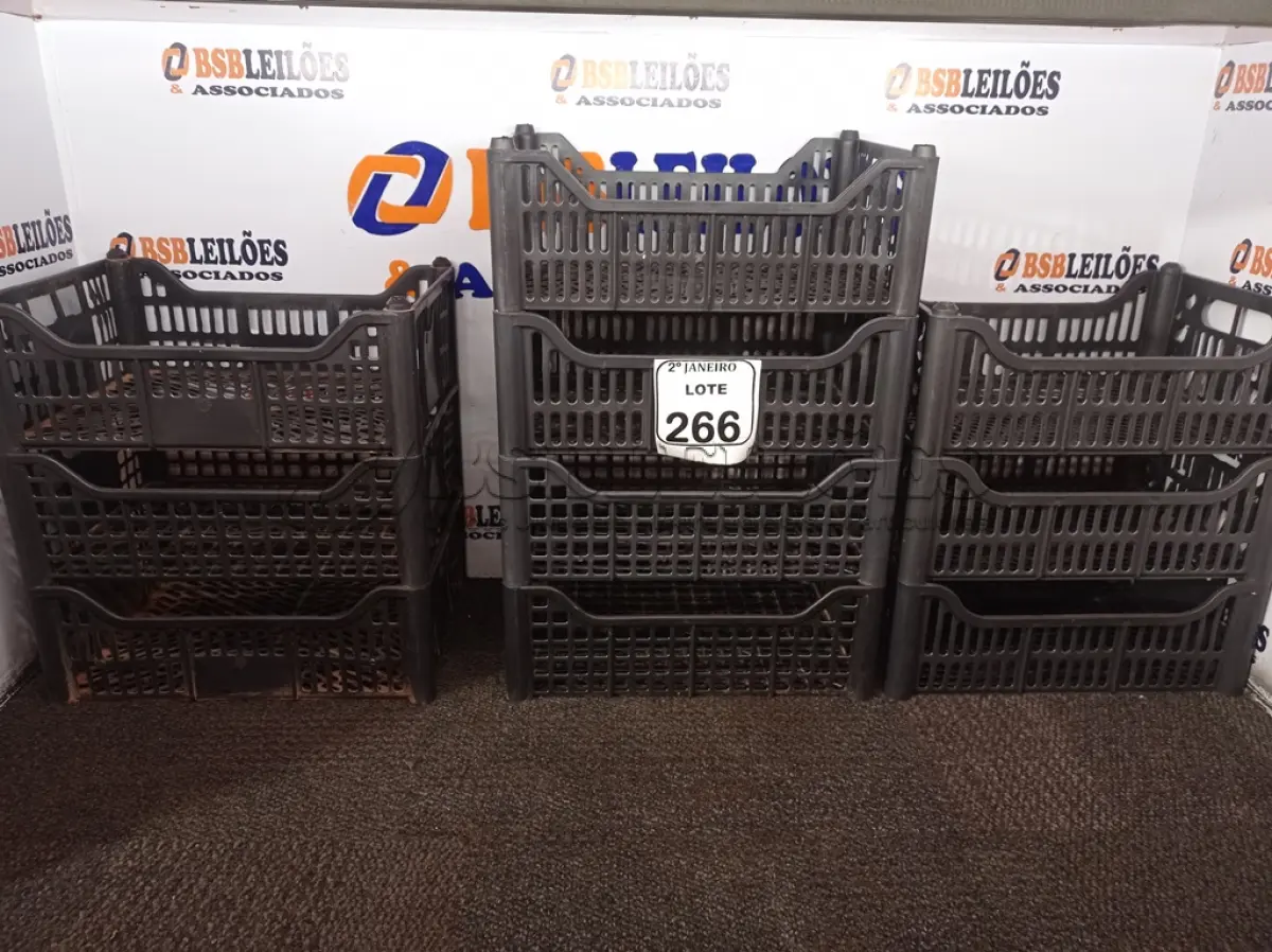 LOTE 266 - 10 CESTOS EM PLÁSTICO. (NO ESTADO) ATENÇÃO! FAZER A VISITAÇÃO ANTES DE ARREMATAR, NÃO SABEMOS SE FUNCIONA. LEILÃO NÃO TEM GARANTIA E NEM DEVOLUÇÃO, SUJEITO A POSSÍVEIS AVARIAS VISÍVEIS/OCULTAS E/OU AUSÊNCIA DE COMPONENTES.