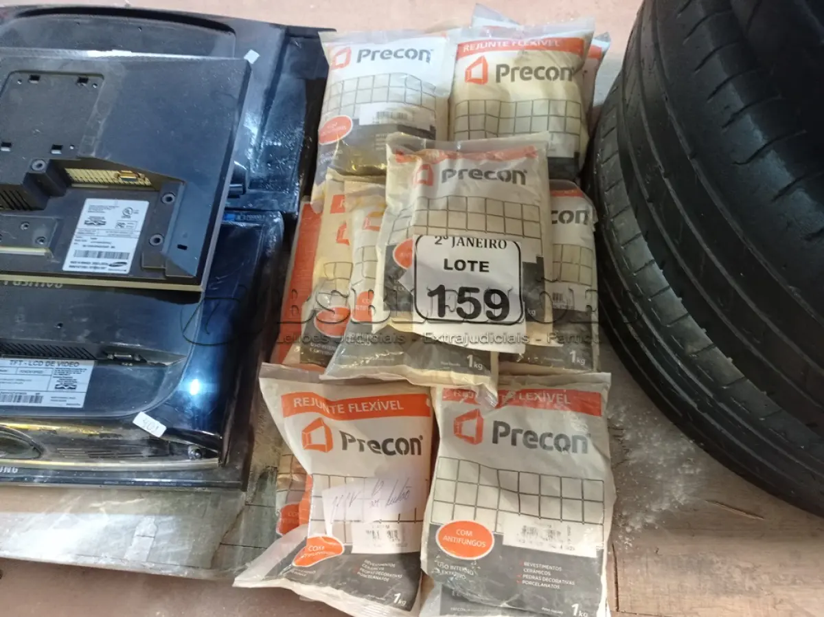 LOTE 159 - 01 LOTE C/VÁRIOS REJUNTES MARCA PRECON (NOVO). (NO ESTADO) ATENÇÃO! FAZER A VISITAÇÃO ANTES DE ARREMATAR, NÃO SABEMOS SE FUNCIONA. LEILÃO NÃO TEM GARANTIA E NEM DEVOLUÇÃO, SUJEITO A POSSÍVEIS AVARIAS VISÍVEIS/OCULTAS E/OU AUSÊNCIA DE COMPONENTES.