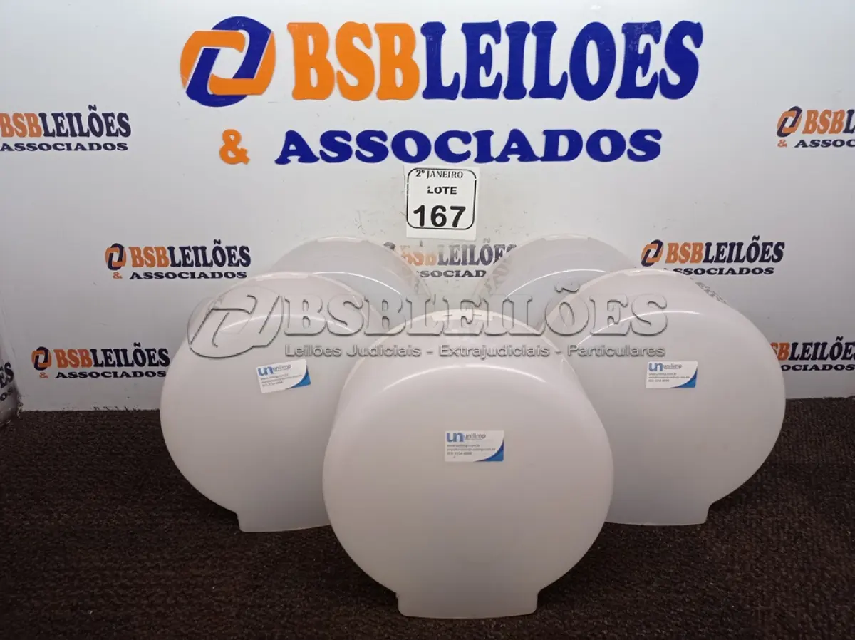 LOTE 167 - 05 DISPENSES P/PAPEL. (NO ESTADO) ATENÇÃO! FAZER A VISITAÇÃO ANTES DE ARREMATAR, NÃO SABEMOS SE FUNCIONA. LEILÃO NÃO TEM GARANTIA E NEM DEVOLUÇÃO, SUJEITO A POSSÍVEIS AVARIAS VISÍVEIS/OCULTAS E/OU AUSÊNCIA DE COMPONENTES.