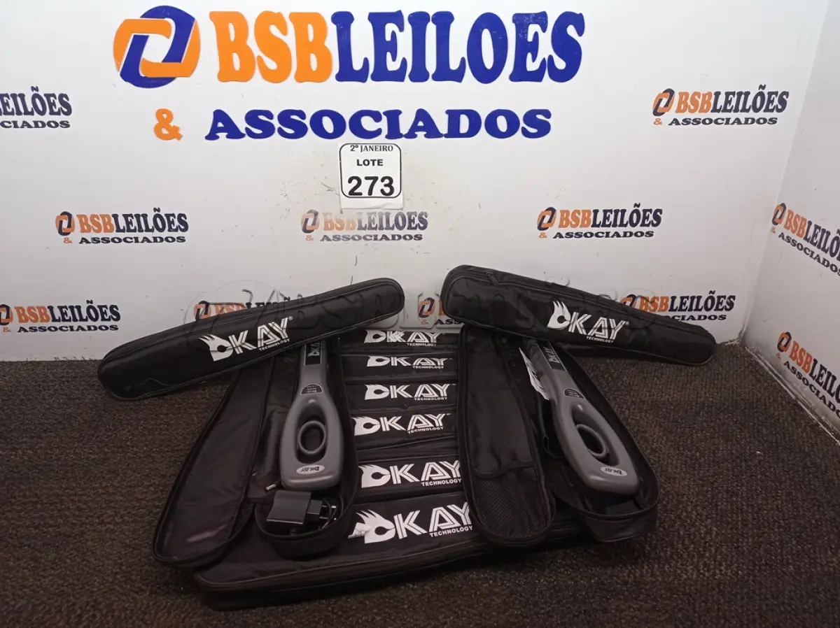 LOTE 273 - 10 DETECTORES DE METAIS KAY. (NO ESTADO) ATENÇÃO! FAZER A VISITAÇÃO ANTES DE ARREMATAR, NÃO SABEMOS SE FUNCIONA. LEILÃO NÃO TEM GARANTIA E NEM DEVOLUÇÃO, SUJEITO A POSSÍVEIS AVARIAS VISÍVEIS/OCULTAS E/OU AUSÊNCIA DE COMPONENTES.