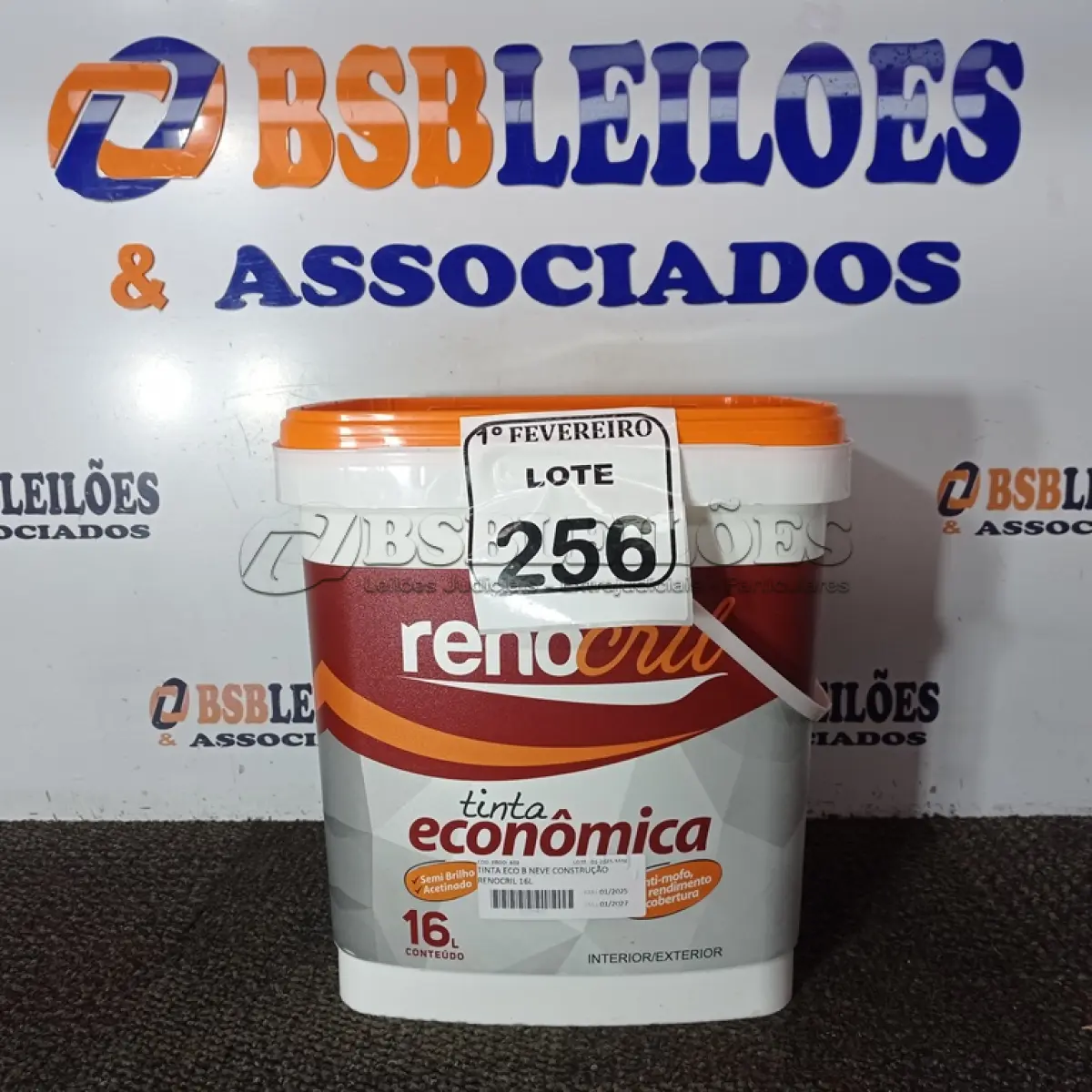 LOTE 256 - 01 BALDE DE TINTA RENOCRIL SELADOR ACRÍLICO NA COR BRANCO NEVE 16L. (NO ESTADO) ATENÇÃO! FAZER A VISITAÇÃO ANTES DE ARREMATAR, NÃO SABEMOS SE FUNCIONA. LEILÃO NÃO TEM GARANTIA E NEM DEVOLUÇÃO, SUJEITO A POSSÍVEIS AVARIAS VISÍVEIS/OCULTAS E/OU AUSÊNCIA DE COMPONENTES.