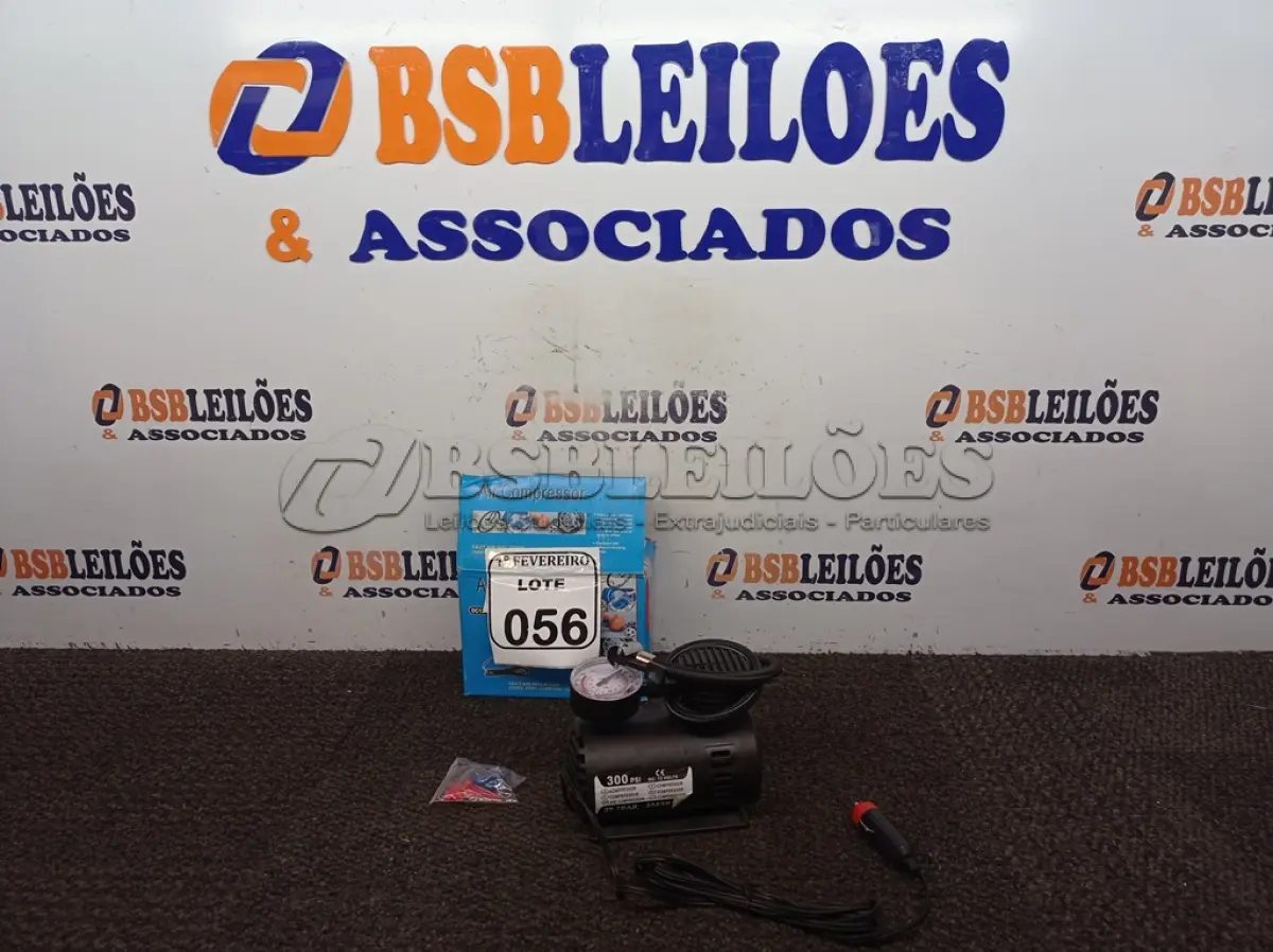 LOTE 056 - 01 AIR COMPRESSOR DC12V.(NOVO) (NO ESTADO) ATENÇÃO! FAZER A VISITAÇÃO ANTES DE ARREMATAR, NÃO SABEMOS SE FUNCIONA. LEILÃO NÃO TEM GARANTIA E NEM DEVOLUÇÃO, SUJEITO A POSSÍVEIS AVARIAS VISÍVEIS/OCULTAS E/OU AUSÊNCIA DE COMPONENTES.