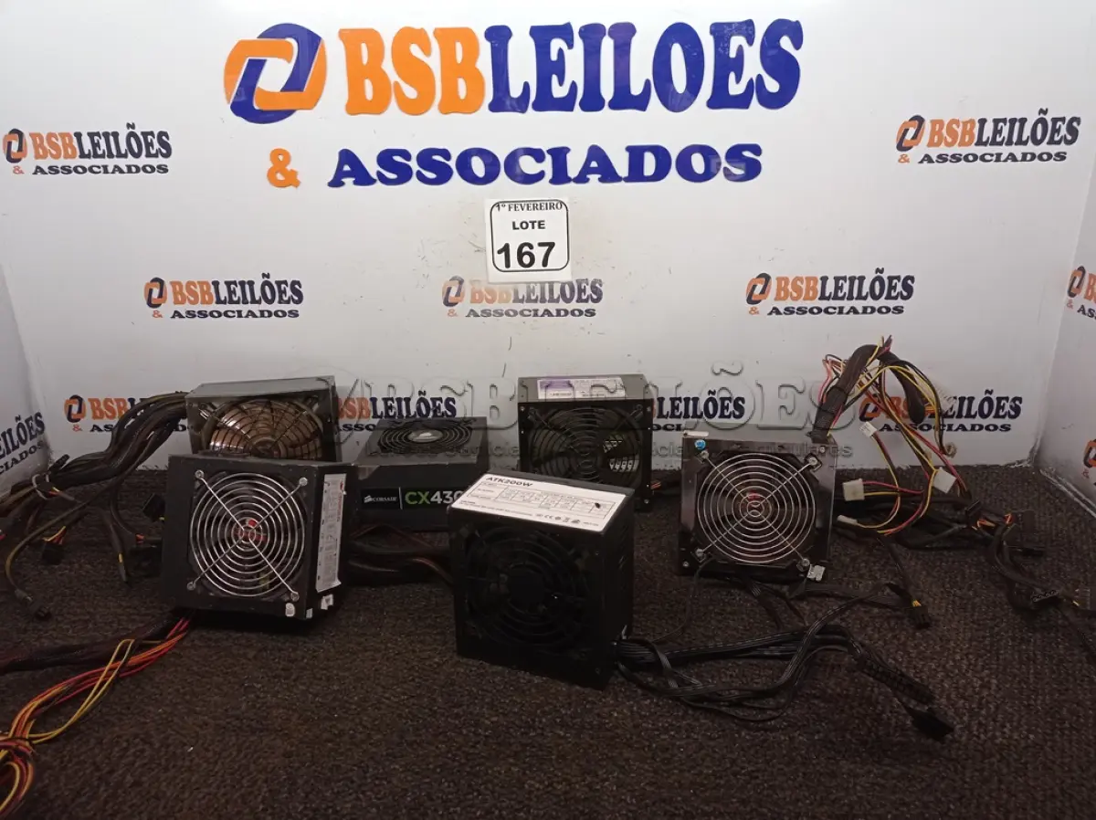 LOTE 167 - 06 FONTES REAL DE ALIMENTAÇÃO PARA PC. (NO ESTADO) ATENÇÃO! FAZER A VISITAÇÃO ANTES DE ARREMATAR, NÃO SABEMOS SE FUNCIONA. LEILÃO NÃO TEM GARANTIA E NEM DEVOLUÇÃO, SUJEITO A POSSÍVEIS AVARIAS VISÍVEIS/OCULTAS E/OU AUSÊNCIA DE COMPONENTES.