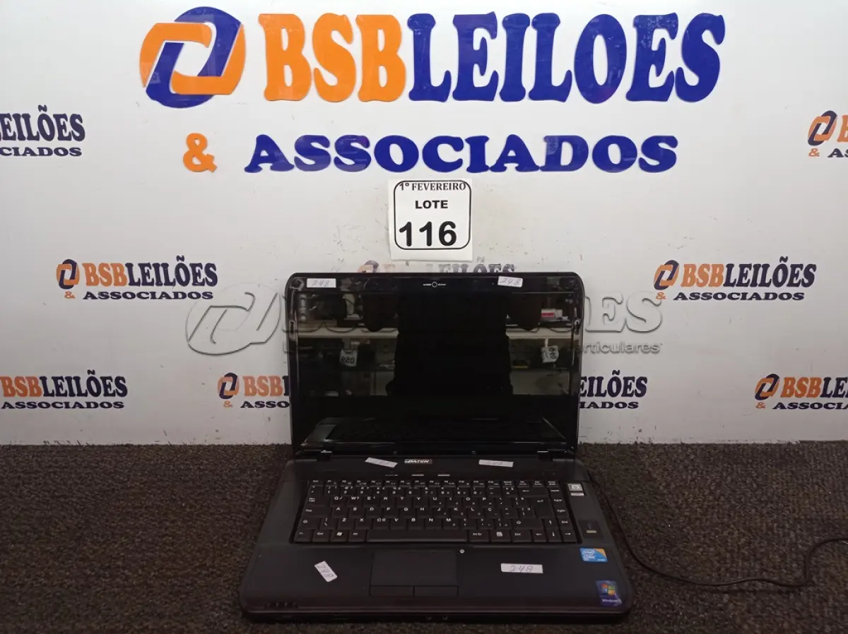 LOTE 116 - 01 NOTEBOOK MARCA DATEN MODELO DT02M5 SEM FONTE. (NO ESTADO) ATENÇÃO! FAZER A VISITAÇÃO ANTES DE ARREMATAR, NÃO SABEMOS SE FUNCIONA. LEILÃO NÃO TEM GARANTIA E NEM DEVOLUÇÃO, SUJEITO A POSSÍVEIS AVARIAS VISÍVEIS/OCULTAS E/OU AUSÊNCIA DE COMPONENTES.