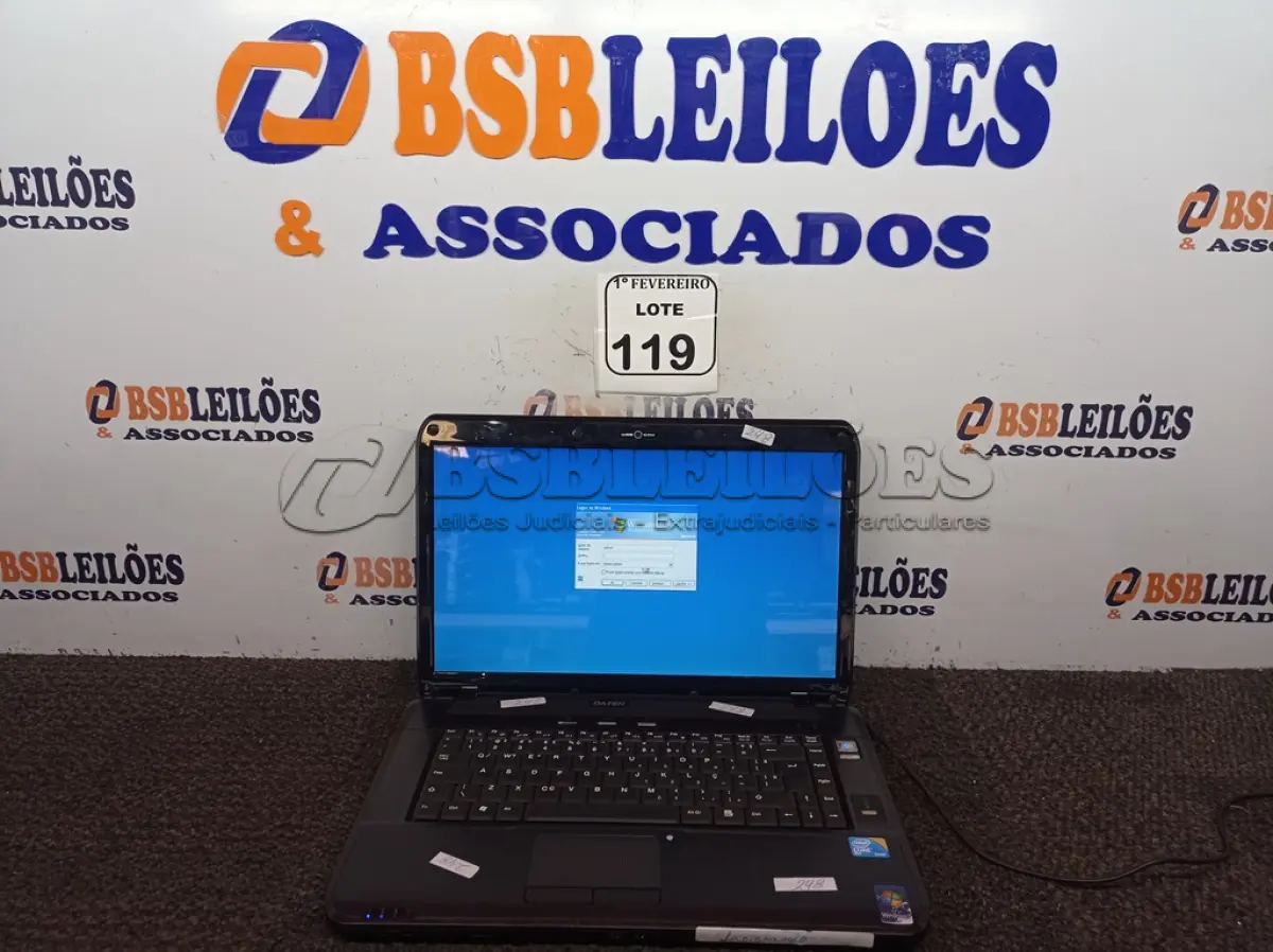 LOTE 119 - 01 NOTEBOOK MARCA DATEN MODELO DT02M5 SEM FONTE. (NO ESTADO) ATENÇÃO! FAZER A VISITAÇÃO ANTES DE ARREMATAR, NÃO SABEMOS SE FUNCIONA. LEILÃO NÃO TEM GARANTIA E NEM DEVOLUÇÃO, SUJEITO A POSSÍVEIS AVARIAS VISÍVEIS/OCULTAS E/OU AUSÊNCIA DE COMPONENTES.