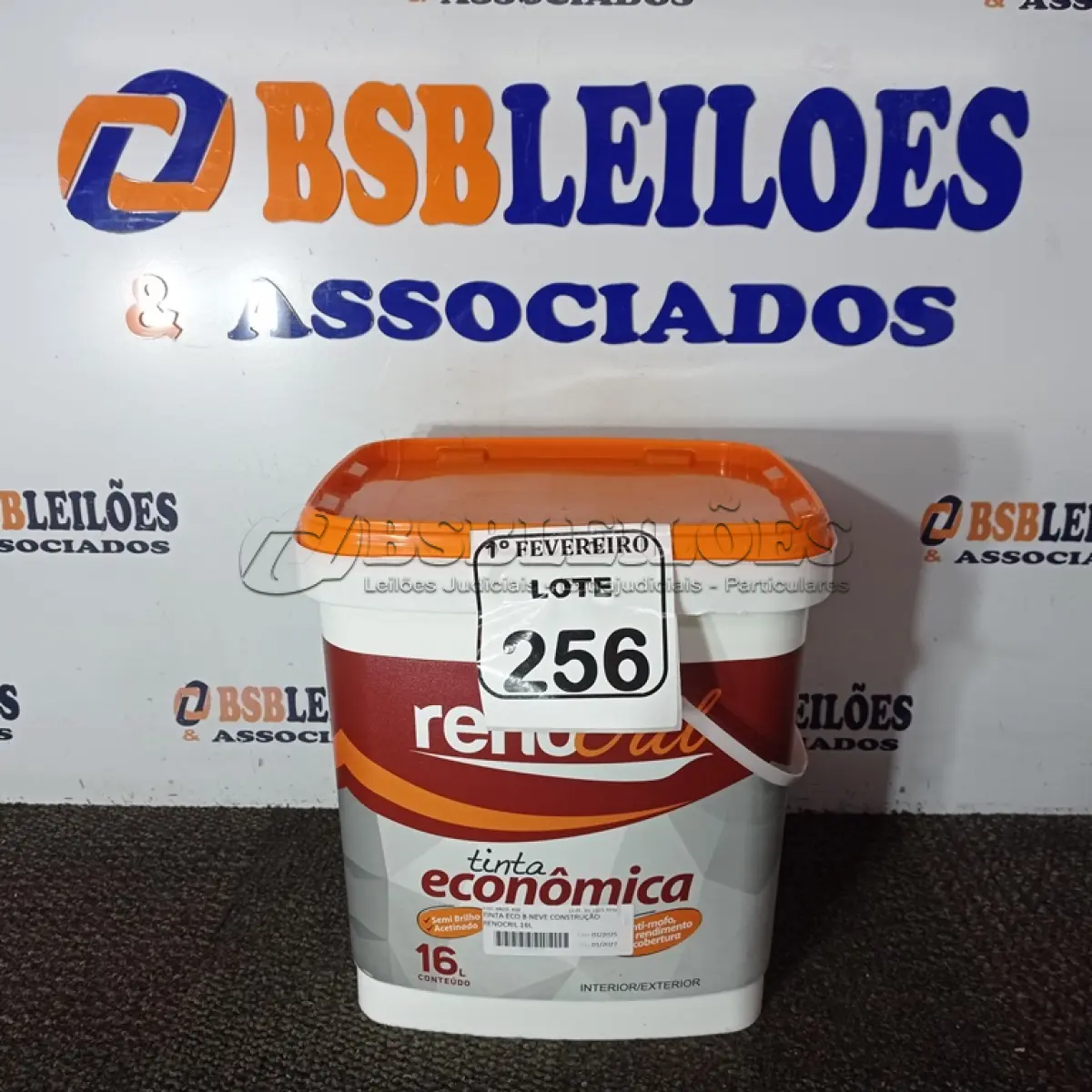 LOTE 256 - 01 BALDE DE TINTA RENOCRIL SELADOR ACRÍLICO NA COR BRANCO NEVE 16L. (NO ESTADO) ATENÇÃO! FAZER A VISITAÇÃO ANTES DE ARREMATAR, NÃO SABEMOS SE FUNCIONA. LEILÃO NÃO TEM GARANTIA E NEM DEVOLUÇÃO, SUJEITO A POSSÍVEIS AVARIAS VISÍVEIS/OCULTAS E/OU AUSÊNCIA DE COMPONENTES.