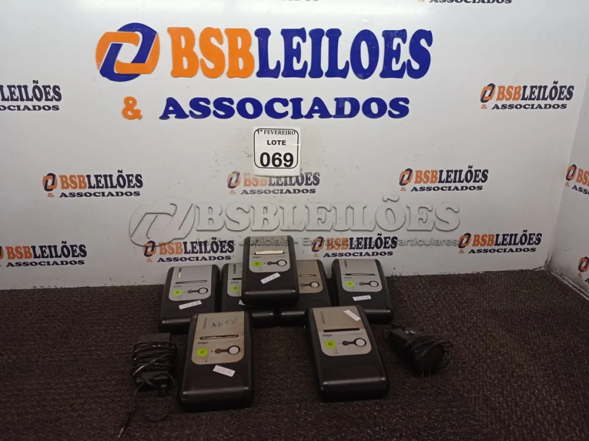 LOTE 069 - 07 IMPRESSORAS DRAGEER COM 02 CARREGADORES. (NO ESTADO) ATENÇÃO! FAZER A VISITAÇÃO ANTES DE ARREMATAR, NÃO SABEMOS SE FUNCIONA. LEILÃO NÃO TEM GARANTIA E NEM DEVOLUÇÃO, SUJEITO A POSSÍVEIS AVARIAS VISÍVEIS/OCULTAS E/OU AUSÊNCIA DE COMPONENTES.