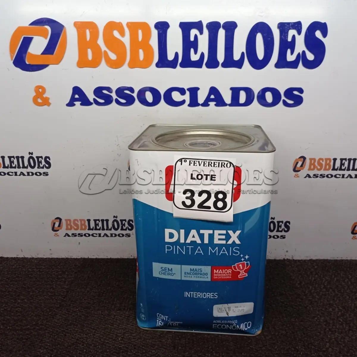 LOTE 328 - 01 LATA DE TINTA DIATEX IQUINE BASE P (NO ESTADO) ATENÇÃO! FAZER A VISITAÇÃO ANTES DE ARREMATAR, NÃO SABEMOS SE FUNCIONA. LEILÃO NÃO TEM GARANTIA E NEM DEVOLUÇÃO, SUJEITO A POSSÍVEIS AVARIAS VISÍVEIS/OCULTAS E/OU AUSÊNCIA DE COMPONENTES.