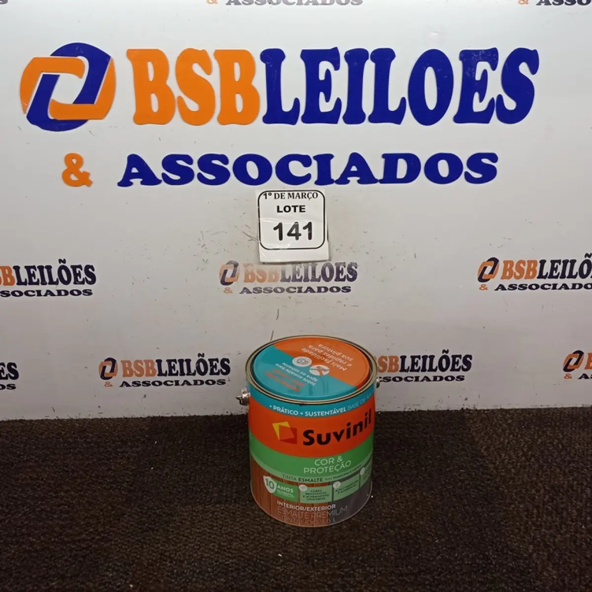 01 LATA DE TINTA ESMALTE PARA MADEIRAS E METAIS NA COR BRILHANTE VERMELHO DE 3,6L MARCA SUVINIL. (NOVO) (NO ESTADO) ATENÇÃO! FAZER A VISITAÇÃO ANTES DE ARREMATAR, NÃO SABEMOS SE FUNCIONA. LEILÃO NÃO TEM GARANTIA E NEM DEVOLUÇÃO, SUJEITO A POSSÍVEIS AVARIAS VISÍVEIS/OCULTAS E/OU AUSÊNCIA DE COMPONENTES.