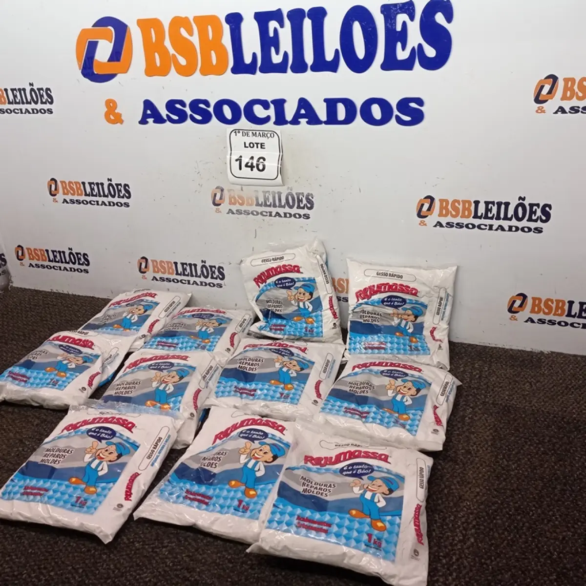 10 PACOTES DE GESSO RÁPIDO PARA MOLDURAS, REPAROS E MOLDES DE 1KG CADA MARCA REJUMASSA. (NOVO) (NO ESTADO) ATENÇÃO! FAZER A VISITAÇÃO ANTES DE ARREMATAR, NÃO SABEMOS SE FUNCIONA. LEILÃO NÃO TEM GARANTIA E NEM DEVOLUÇÃO, SUJEITO A POSSÍVEIS AVARIAS VISÍVEIS/OCULTAS E/OU AUSÊNCIA DE COMPONENTES.