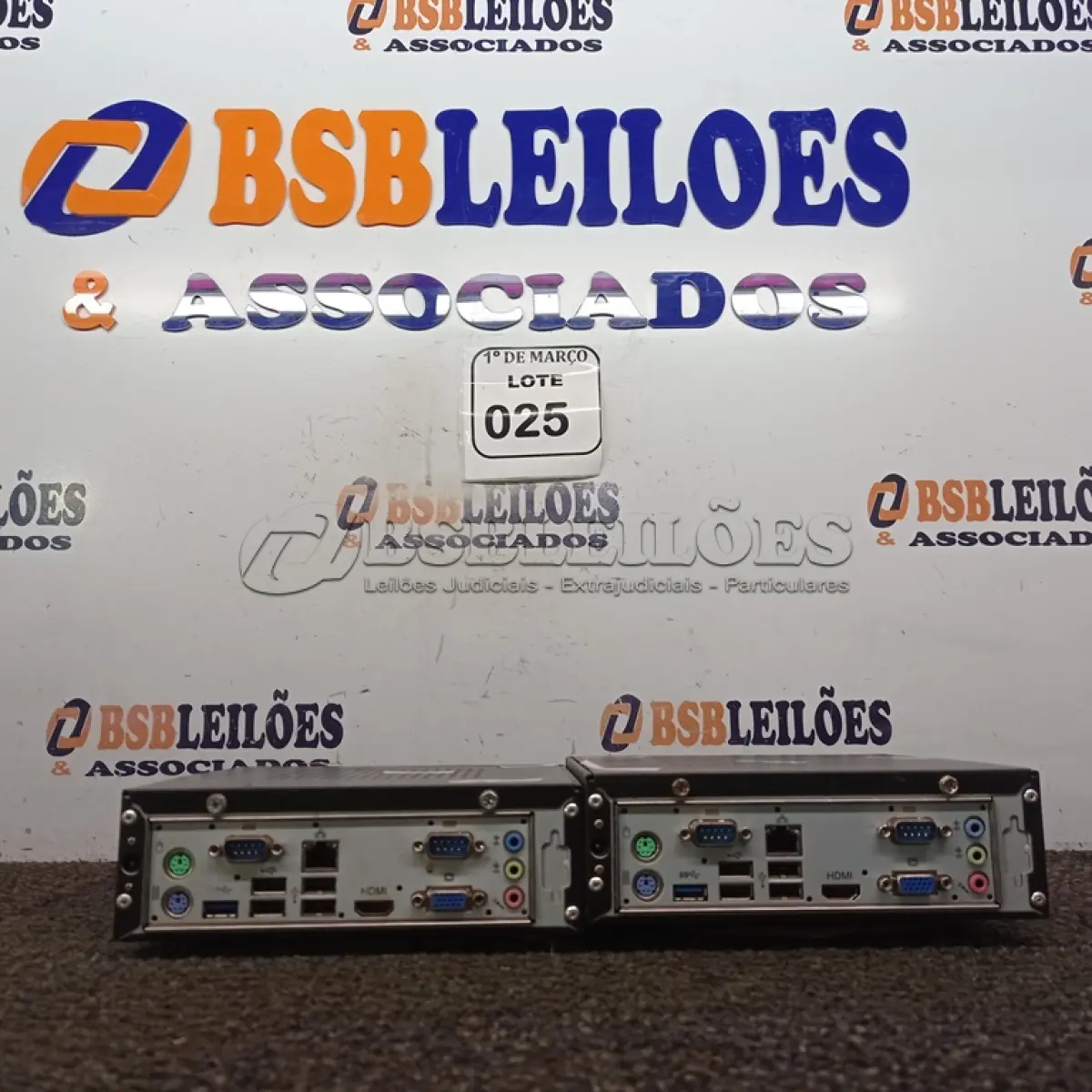 LOTE 025 - 02 MINIS CPU’S MARCA ELGIN. (NO ESTADO) ATENÇÃO! FAZER A VISITAÇÃO ANTES DE ARREMATAR, NÃO SABEMOS SE FUNCIONA. LEILÃO NÃO TEM GARANTIA E NEM DEVOLUÇÃO, SUJEITO A POSSÍVEIS AVARIAS VISÍVEIS/OCULTAS E/OU AUSÊNCIA DE COMPONENTES.