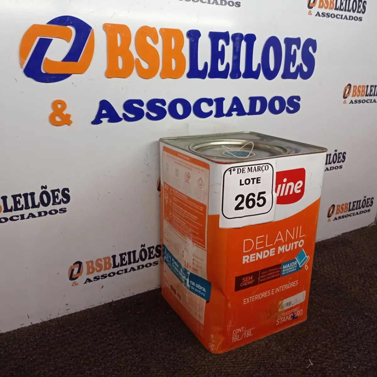 01 LATA DE TINTA 16L/ 18L INTERIORES/EXTERIORES ACRÍLICO FOSCO IQUINE BASE C. (NOVO) (NO ESTADO) ATENÇÃO! FAZER A VISITAÇÃO ANTES DE ARREMATAR, NÃO SABEMOS SE FUNCIONA. LEILÃO NÃO TEM GARANTIA E NEM DEVOLUÇÃO, SUJEITO A POSSÍVEIS AVARIAS VISÍVEIS/OCULTAS E/OU AUSÊNCIA DE COMPONENTES.